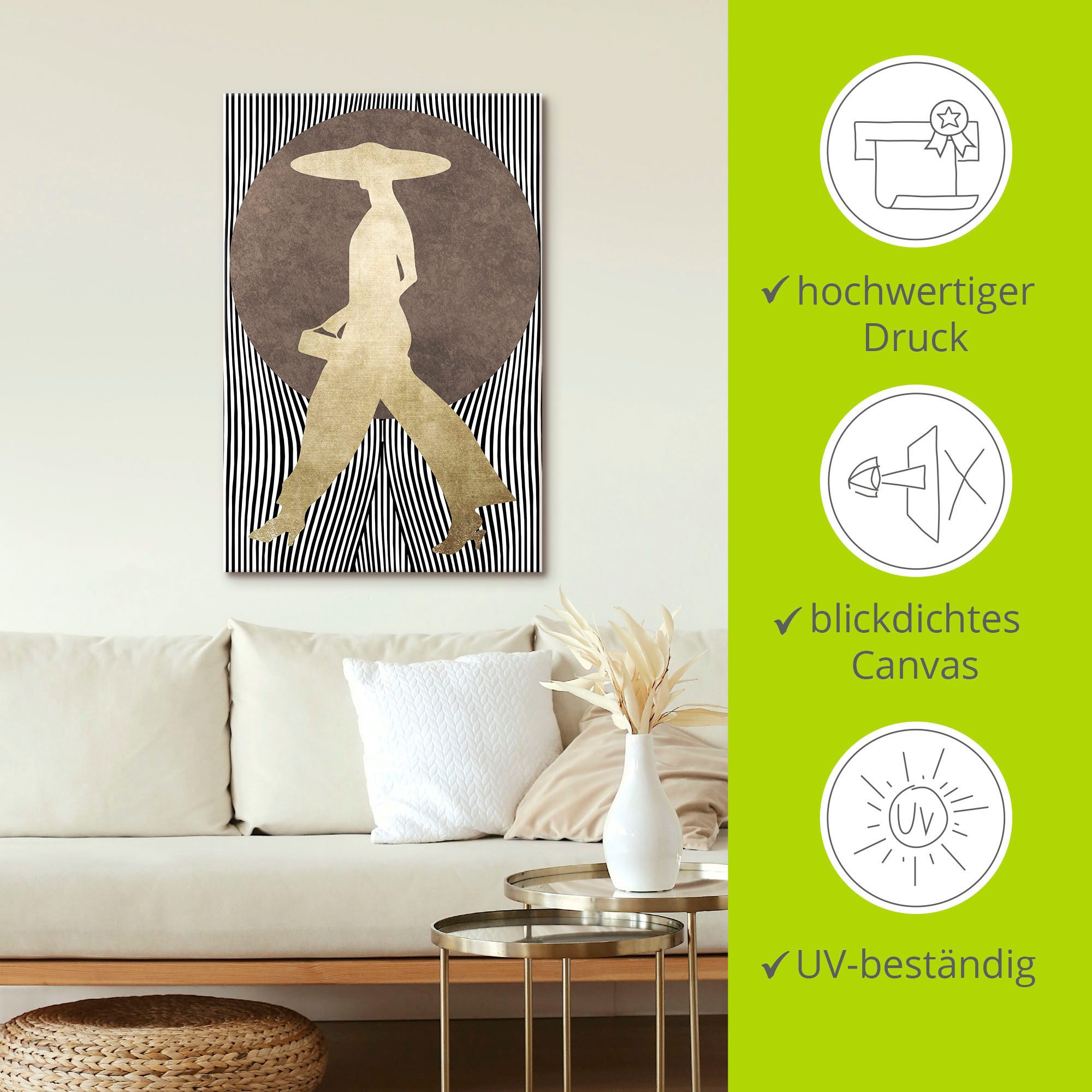 Artland Artprint Madame noir als artprint van aluminium, artprint voor buiten, artprint op linnen, poster, muursticker