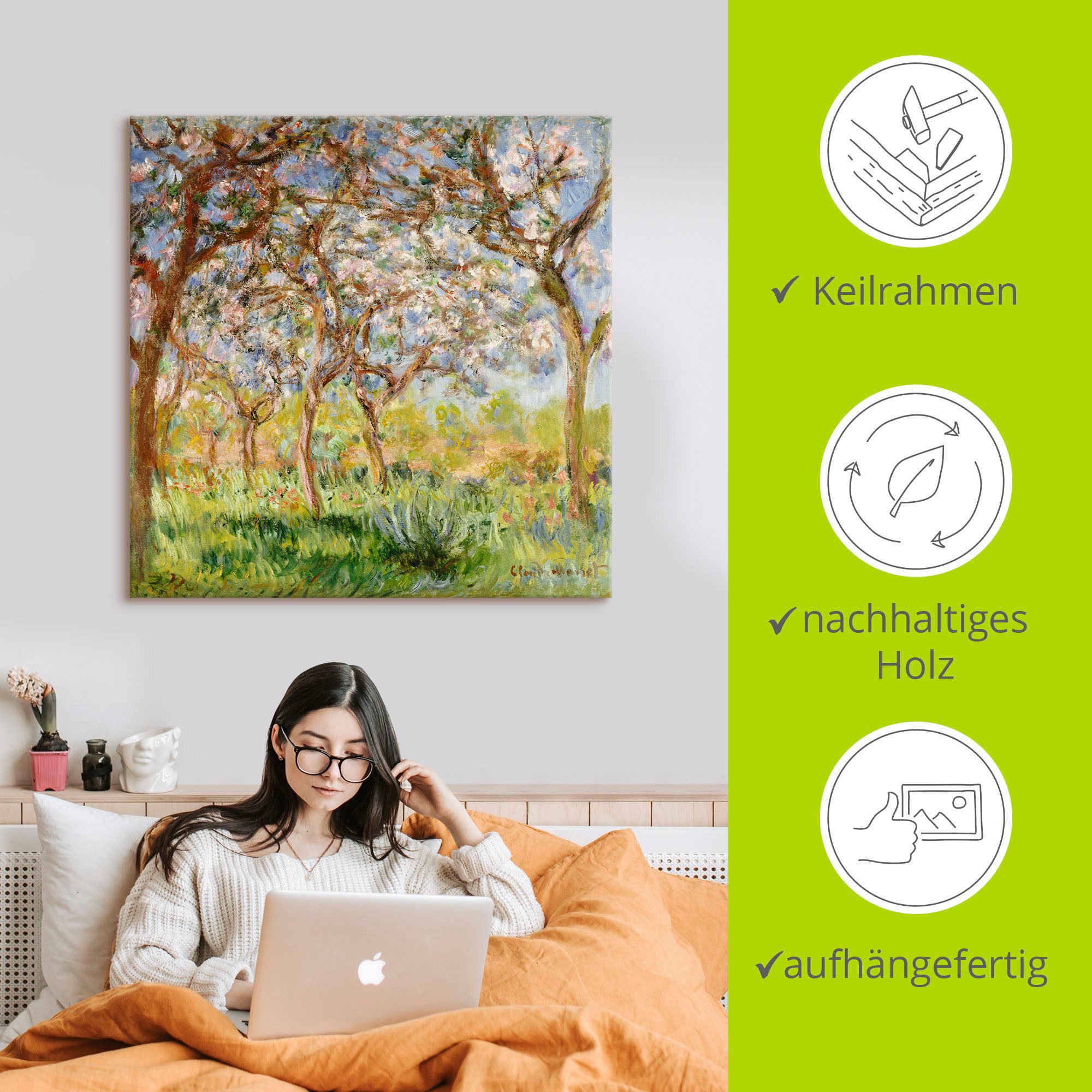 Artland Artprint Voorjaar in Giverny. als artprint op linnen, poster in verschillende formaten maten
