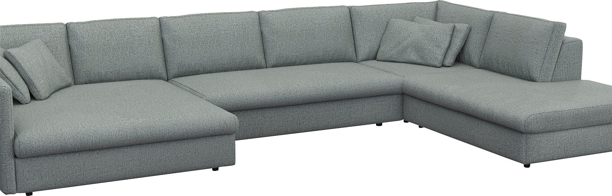 FLEXLUX Zithoek Lovane, U-vorm, comfortabel en comfortabel Zacht en zeer comfortabel, grote zitdiepte op koudschuim, inclusief sierkussen