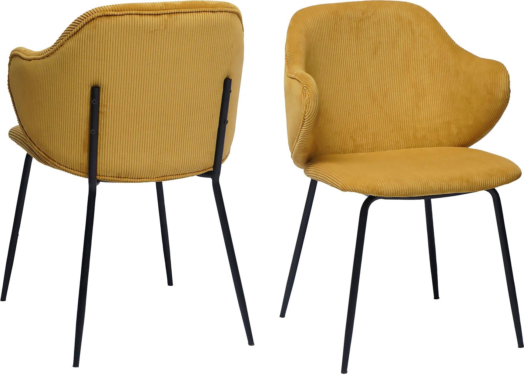 SalesFever Stoel met armleuningen Bekleding in corduroy-look (set, 2 stuks)
