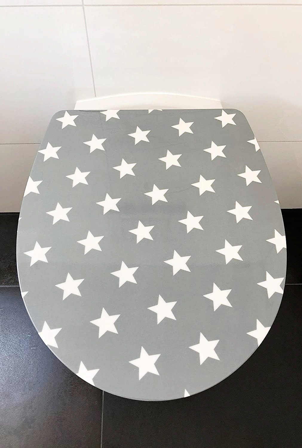 ADOB Toiletzitting Stars Soft-closemechanisme, voor het schoonmaken met één druk op de knop afneembaar