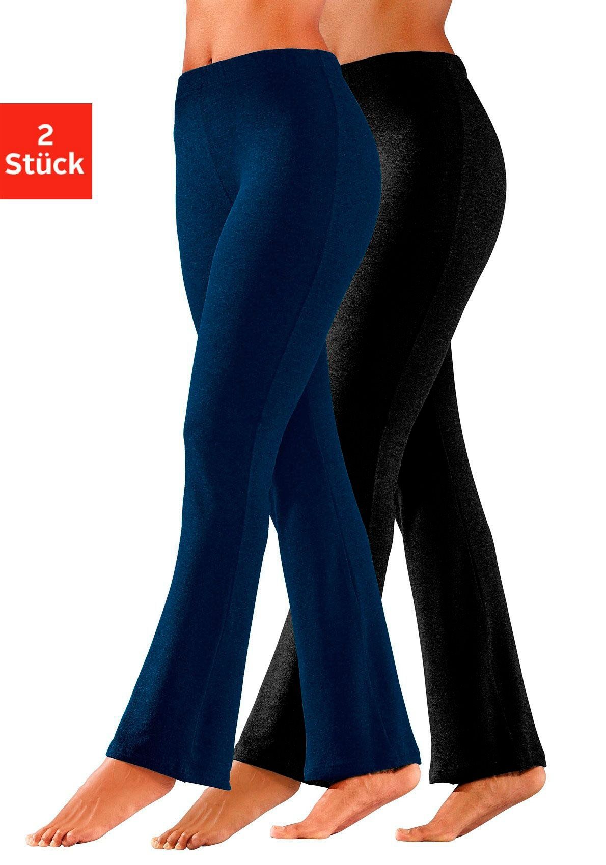 vivance active Jazzpants met licht uitlopende pijpen, loungewear (2-delig, Set van 2)