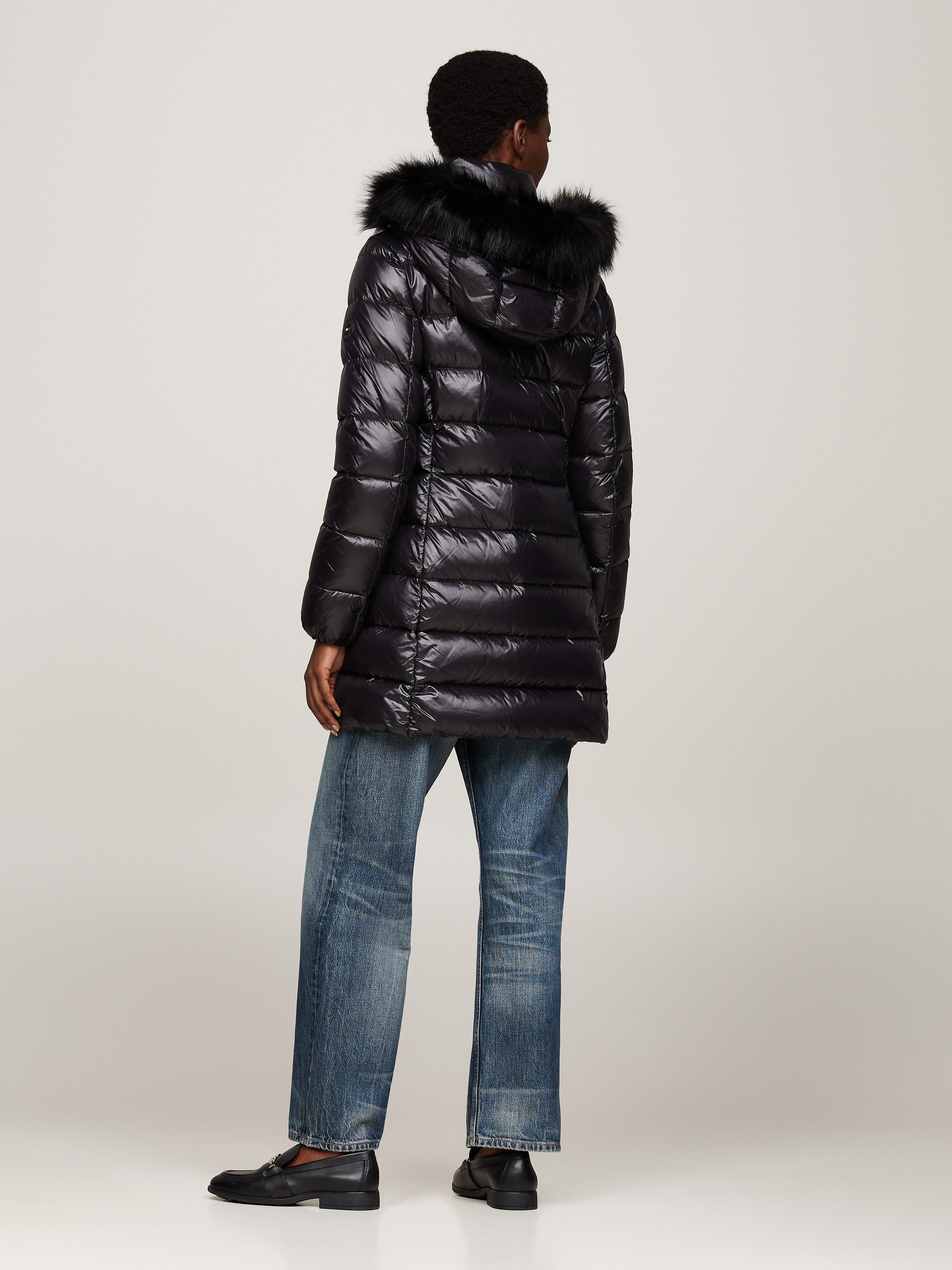 Tommy Hilfiger Lange jas met gestempeld logo