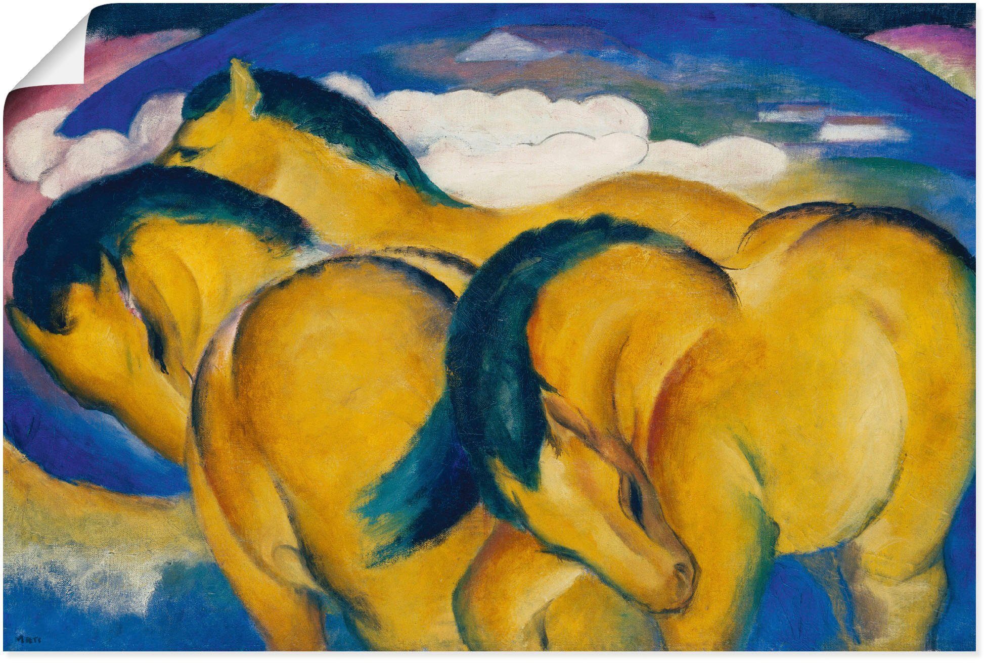 Wees tevreden interieur verlangen Artland Artprint De kleine gele paarden. 1912 online kopen | OTTO
