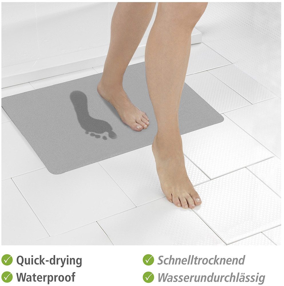 WENKO Badmat waterabsorberend, antislip onderkant, polyester oppervlak (1 stuk)