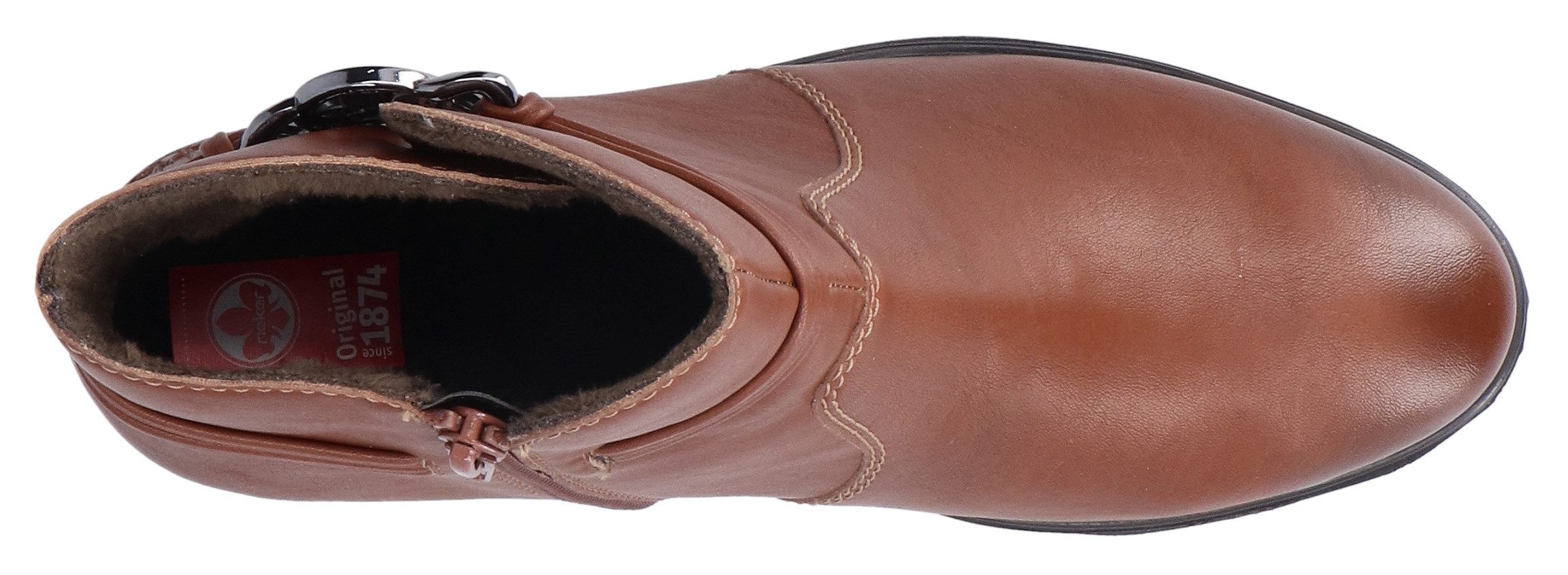 Rieker Laarsjes ankleboots, klassieke enkellaars, blokhak, binnenrits