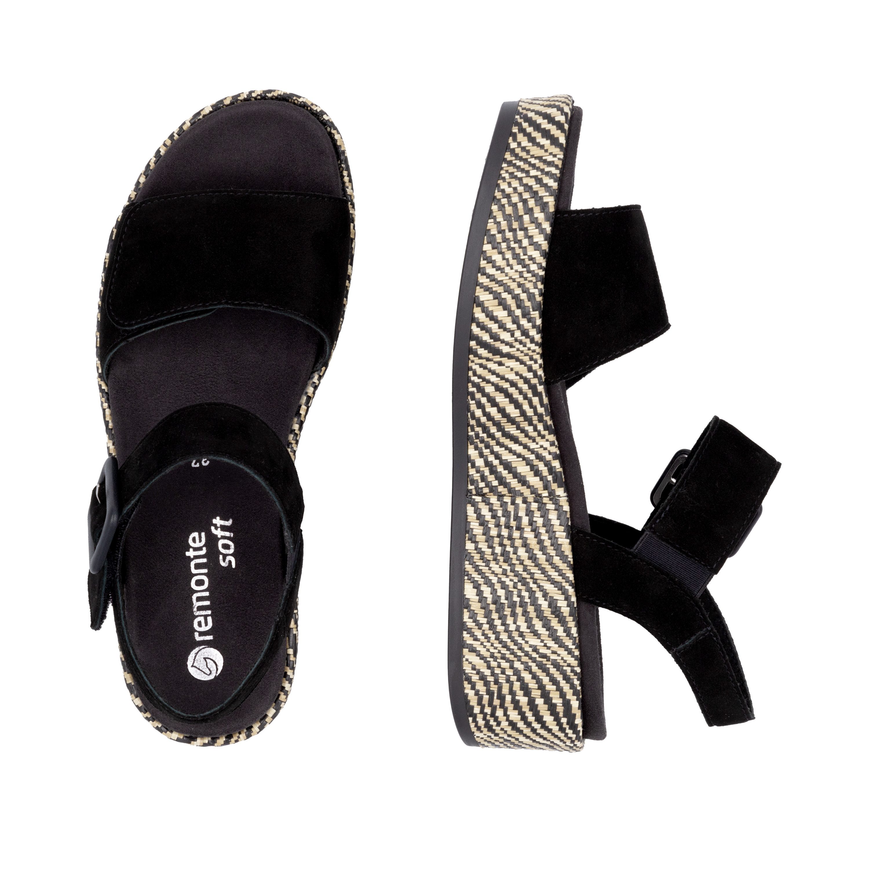 Remonte Sandaaltjes Elisabeth Hurley-Collection Sleehak, zomerschoen, sandaal met bandjes en bekleed plateau