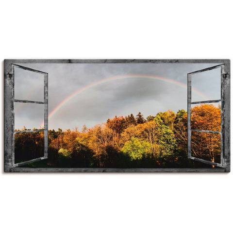 Artland artprint Fensterblick Regenbogen