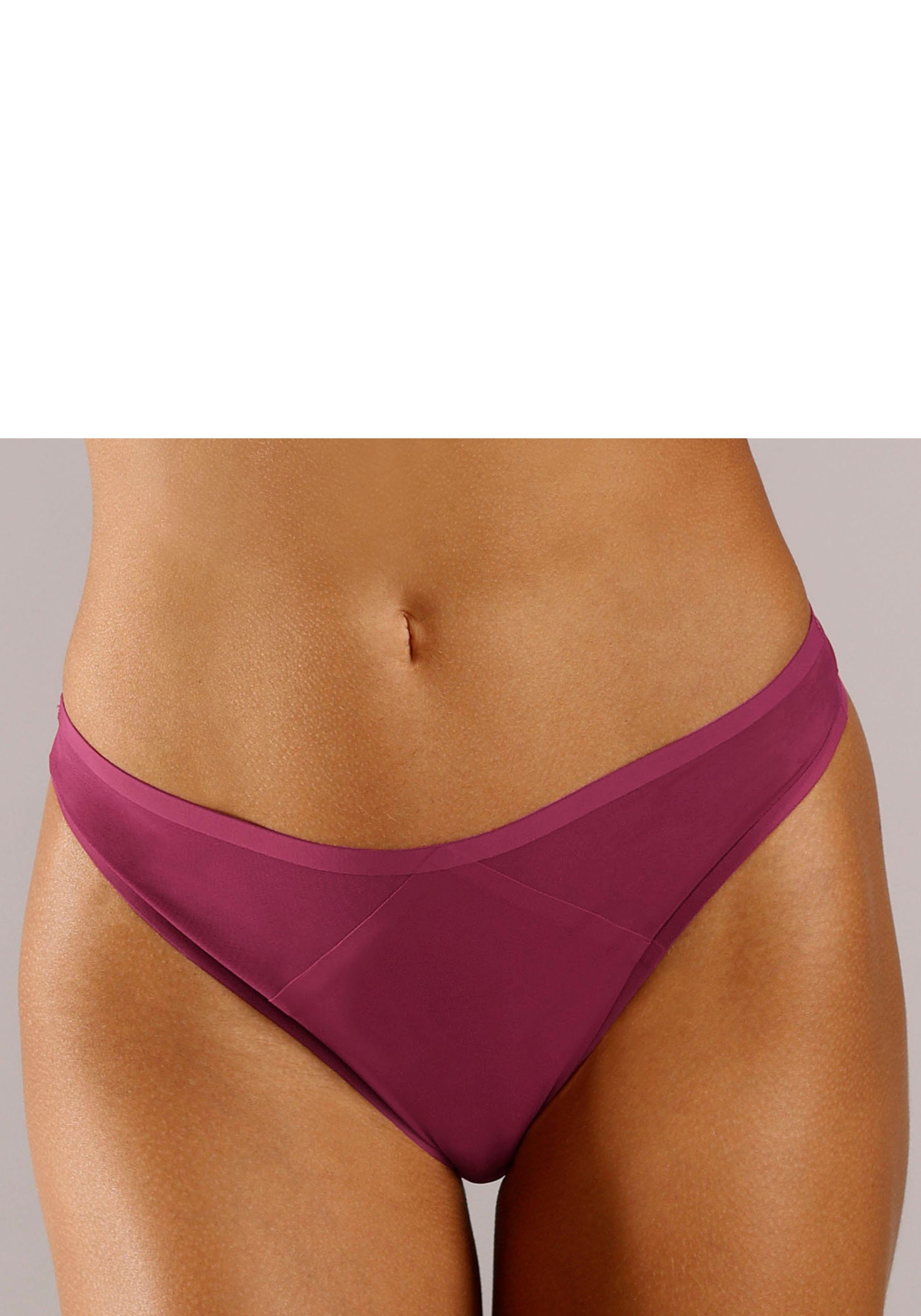 s.Oliver RED LABEL Beachwear String Louise met mesh-inzetten opzij dames strings maat 44/46 rood