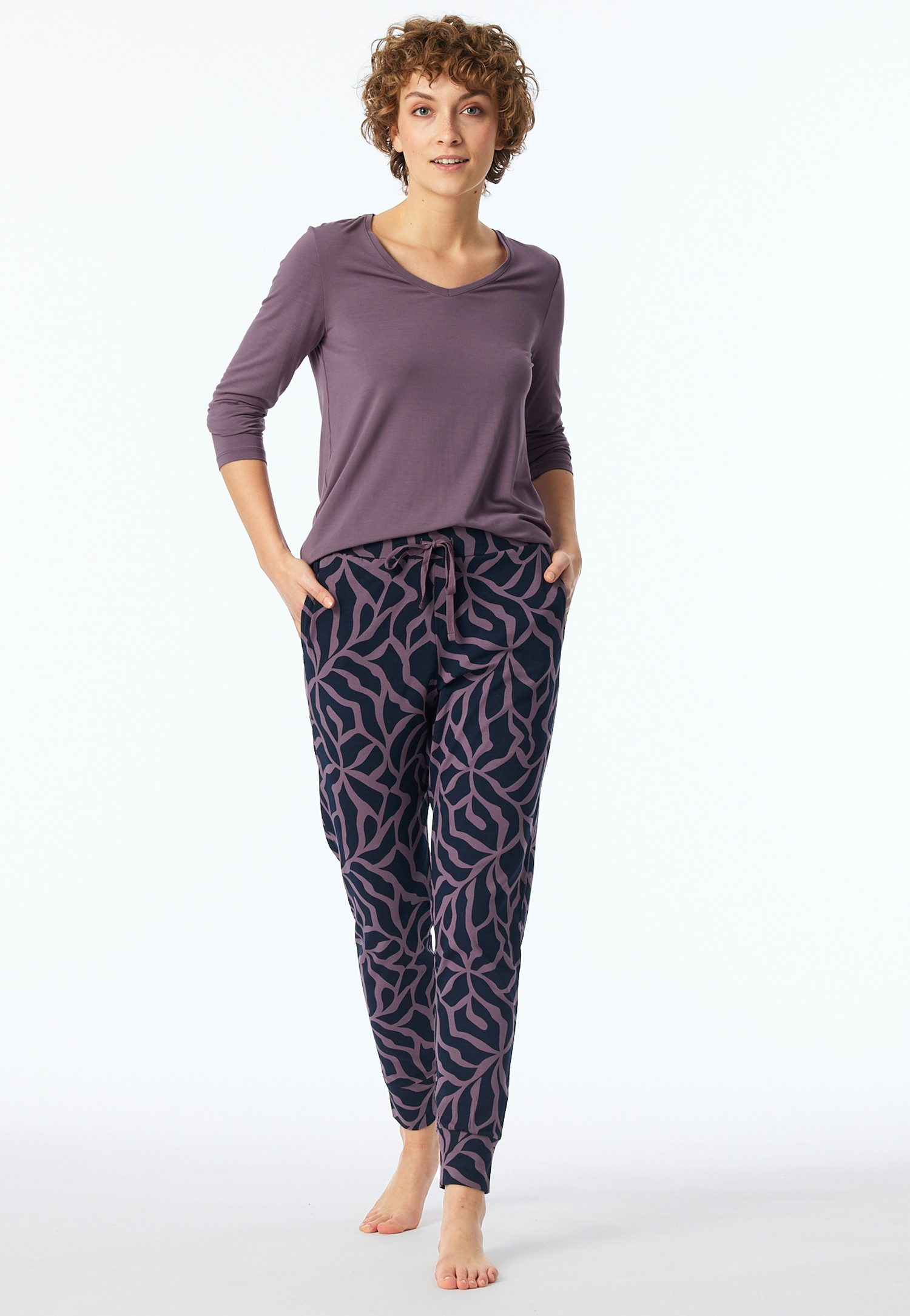 Schiesser Loungebroek Mix+Relax met opvallend printmotief