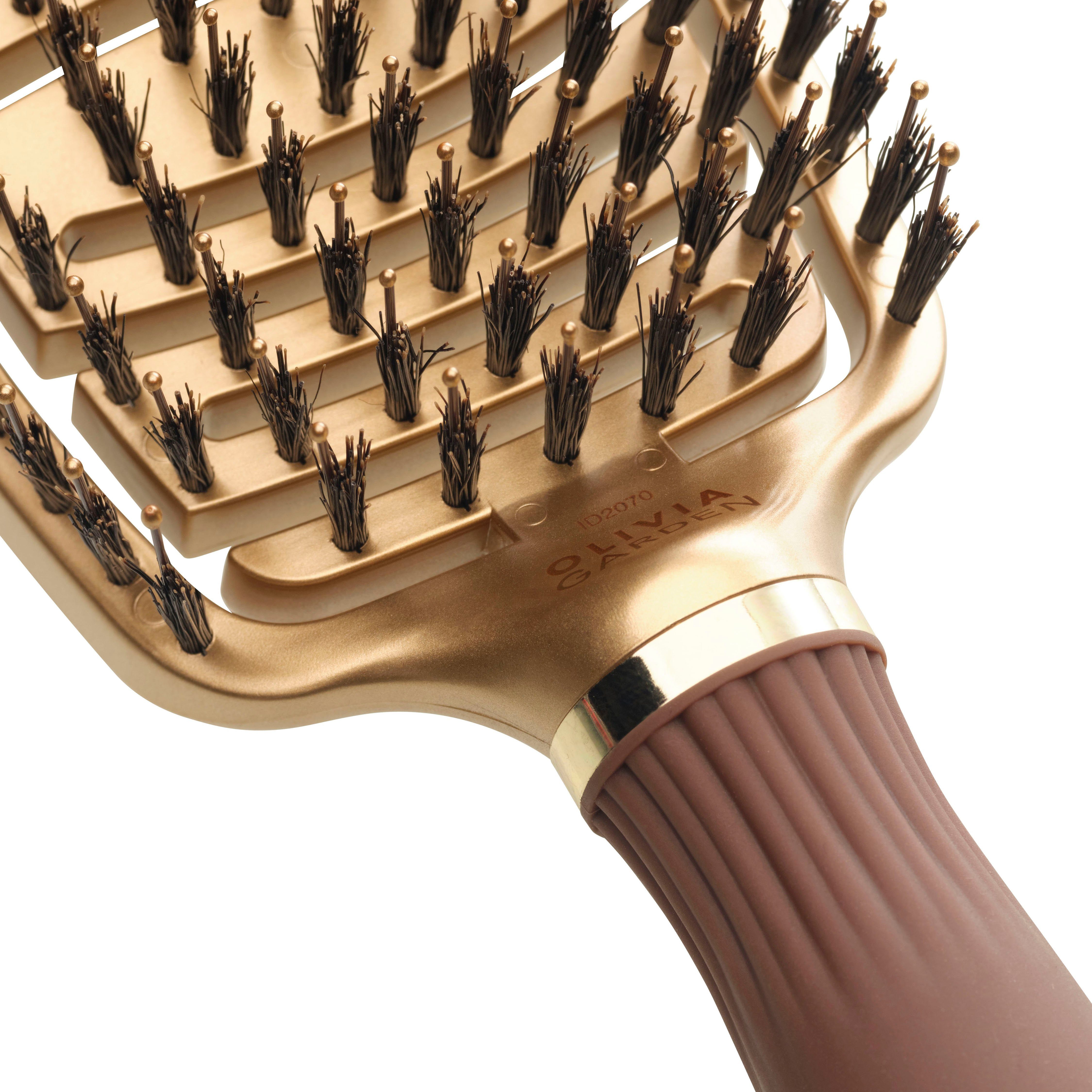 OLIVIA GARDEN Haarborstel EXPERT CARE FLEX Boar&Nylon Bristles Gold&Brown
