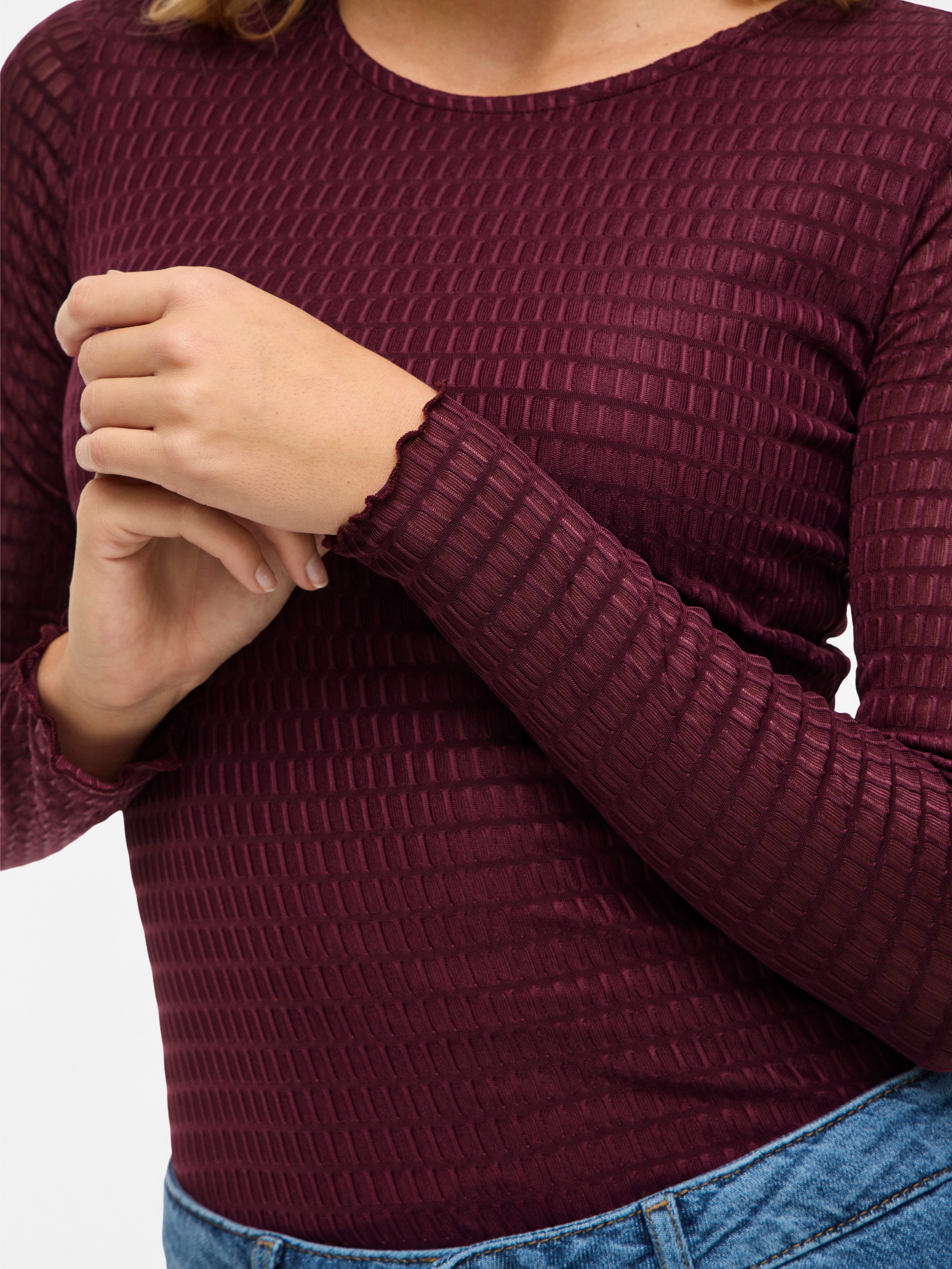 Vila Shirt met lange mouwen VILARINE O-NECK L/S TOP - NOOS