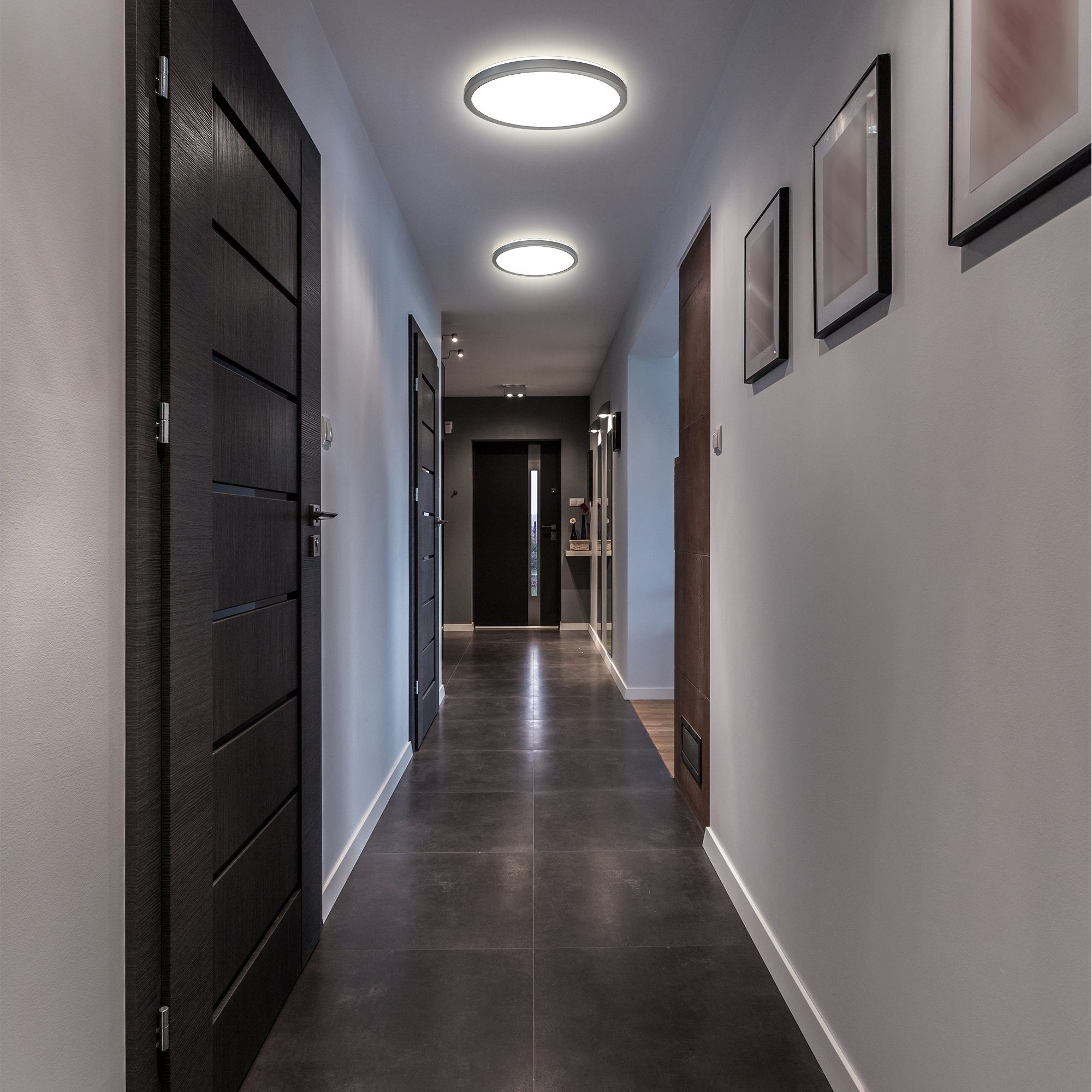 B.K.Licht Scherm Plafondlamp, 18 Watt, ultra-dun, indirect licht, neutraal wit
