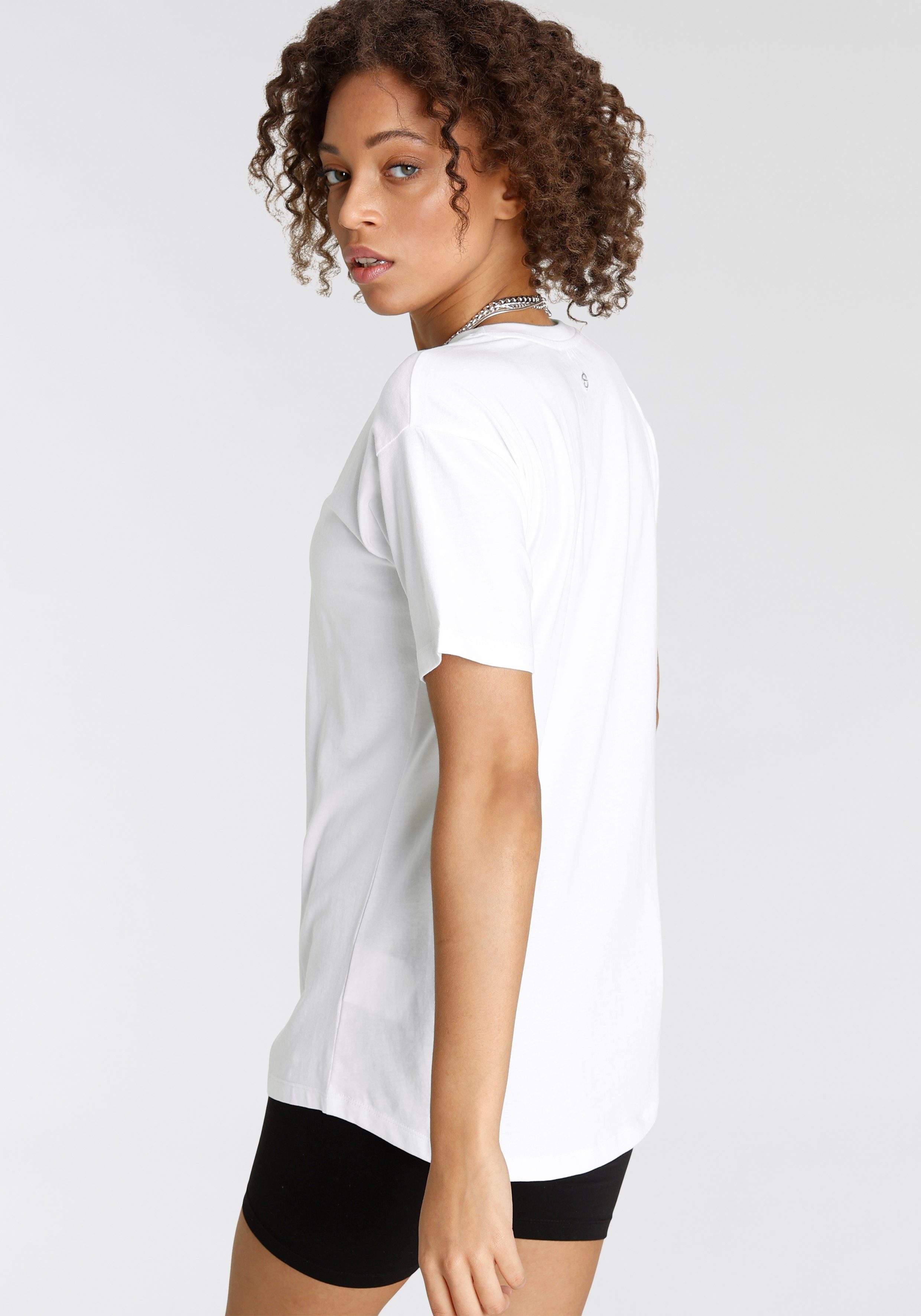 Tamaris Oversized shirt Korte mouwen, wijde snit, basic-stijl, ronde hals