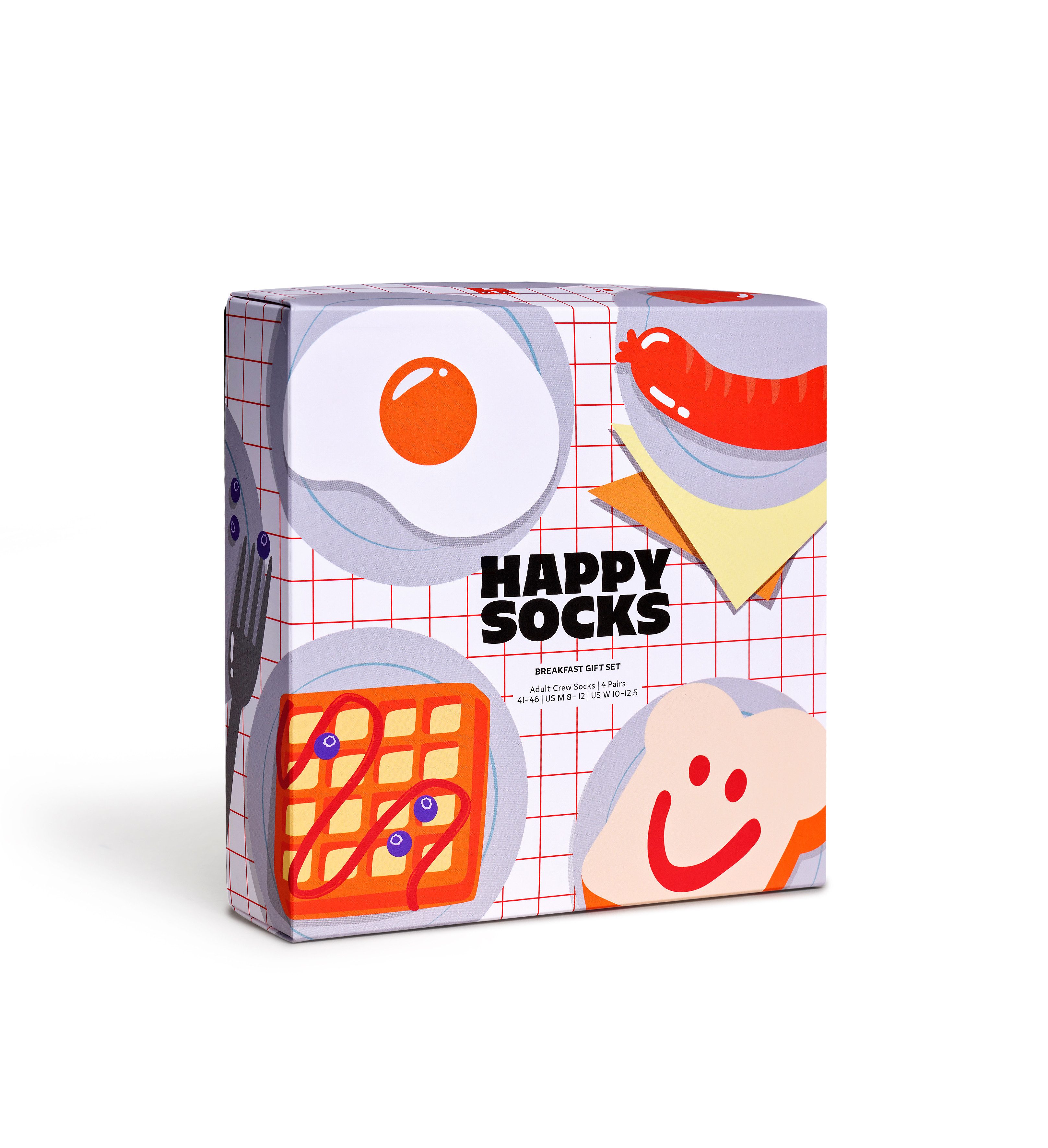 Happy Socks Lange sokken met leuke ontbijt-motieven (Set van 4)