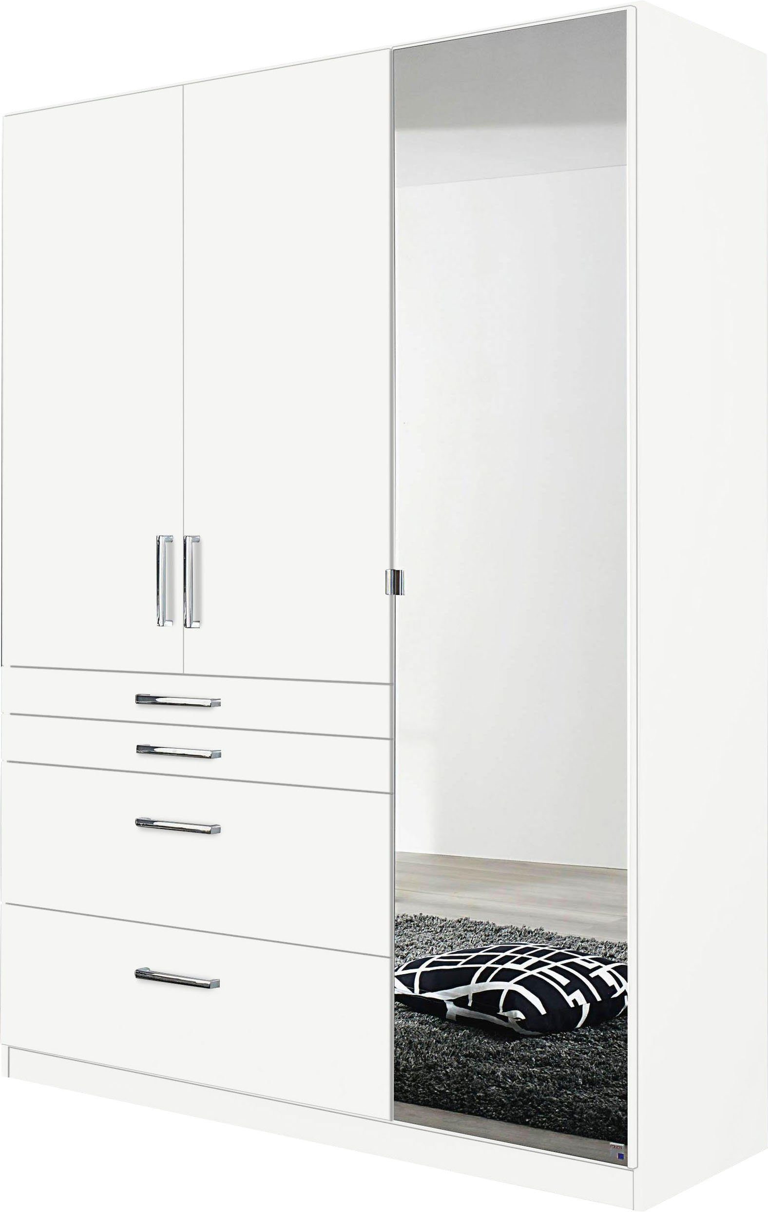 rauch Kledingkast Harburg bestseller in de slaapkamer Slaapkamerkast, garderobe met spiegel kledingkasten wit