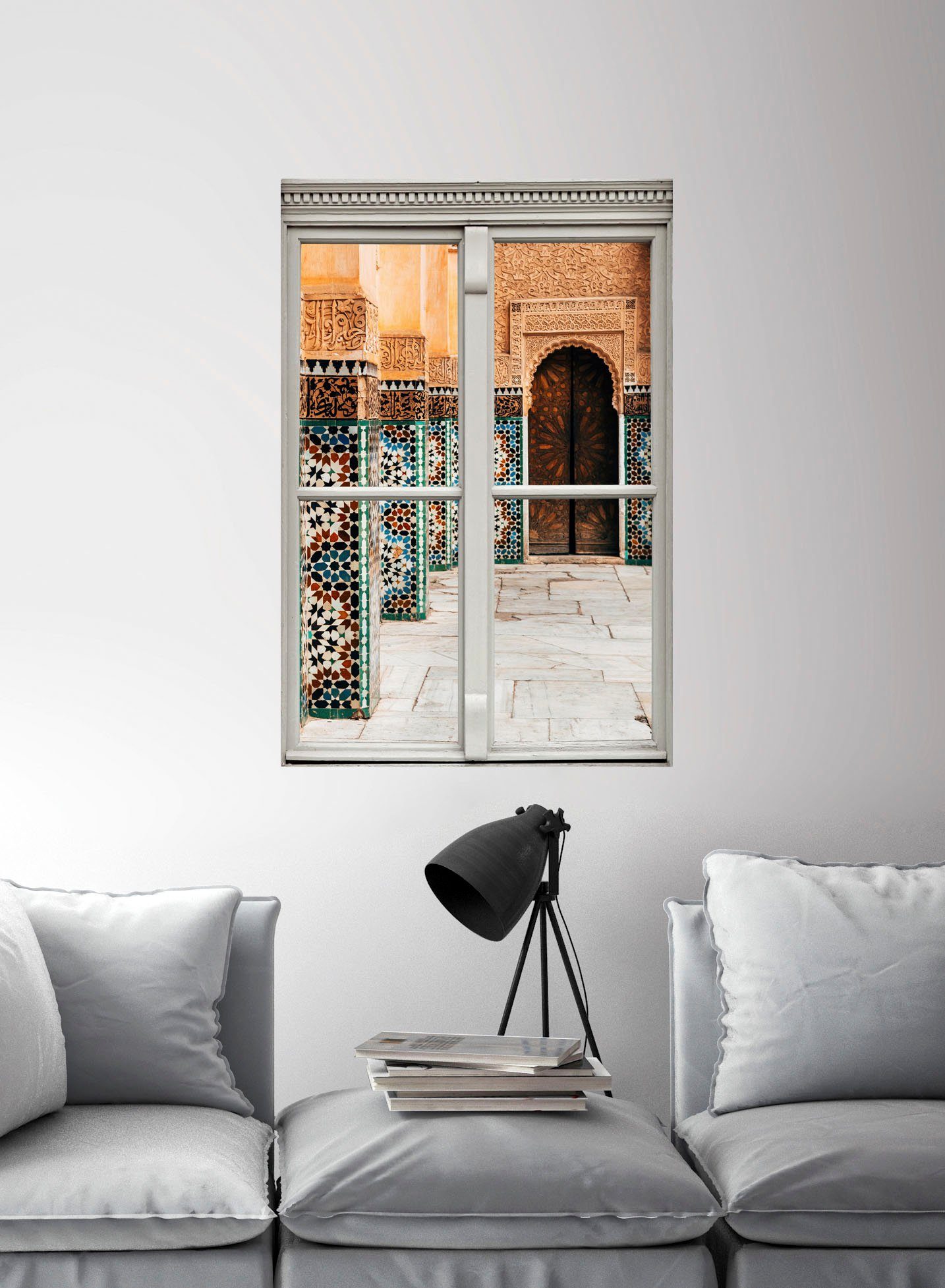 queence Wandfolie Deur Muursticker, muurdecoratie, zelfklevend, 3D, raam