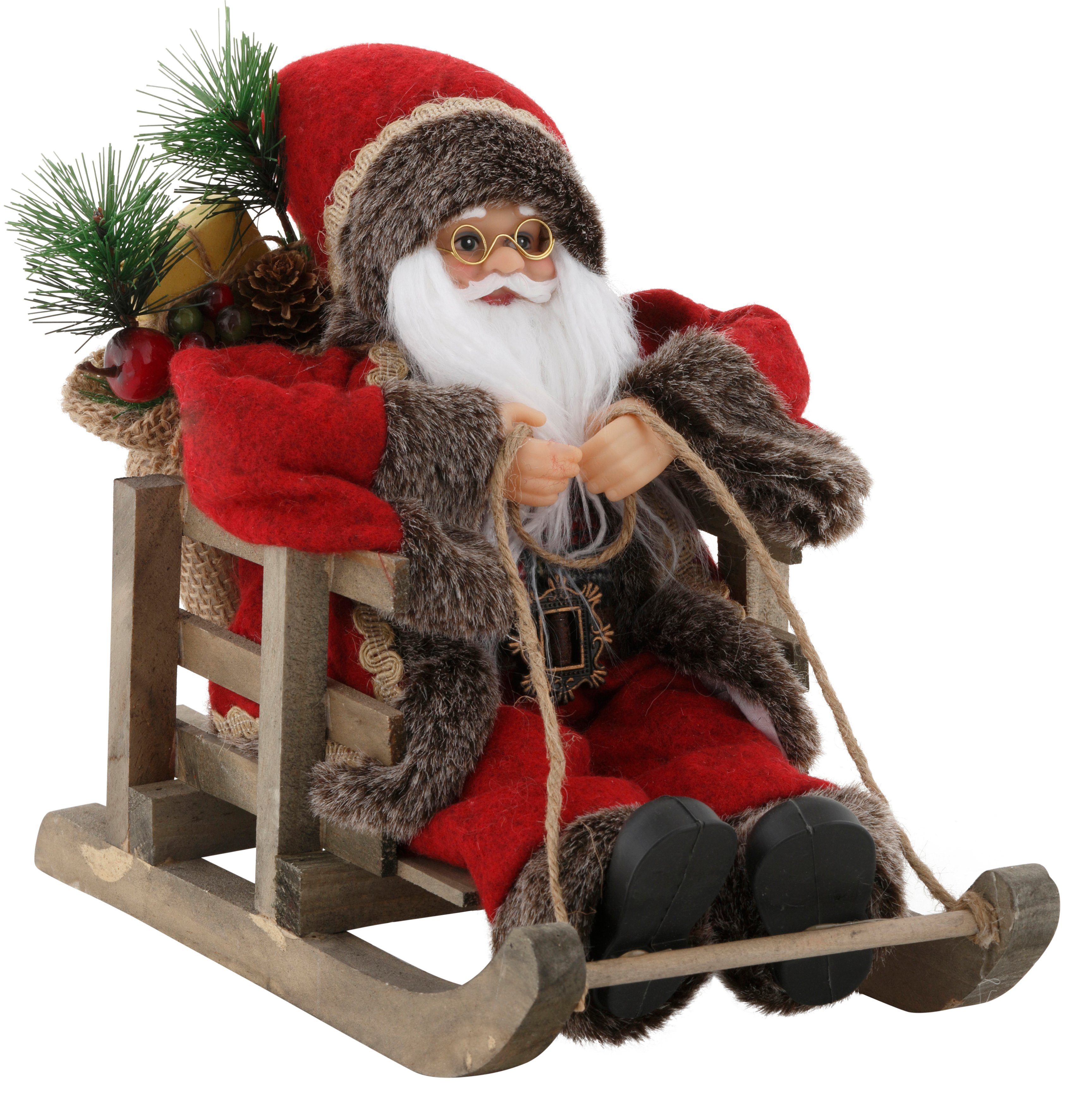 my home Kerstman Kerst versiering op slee, hoogte ca. 27,5 cm