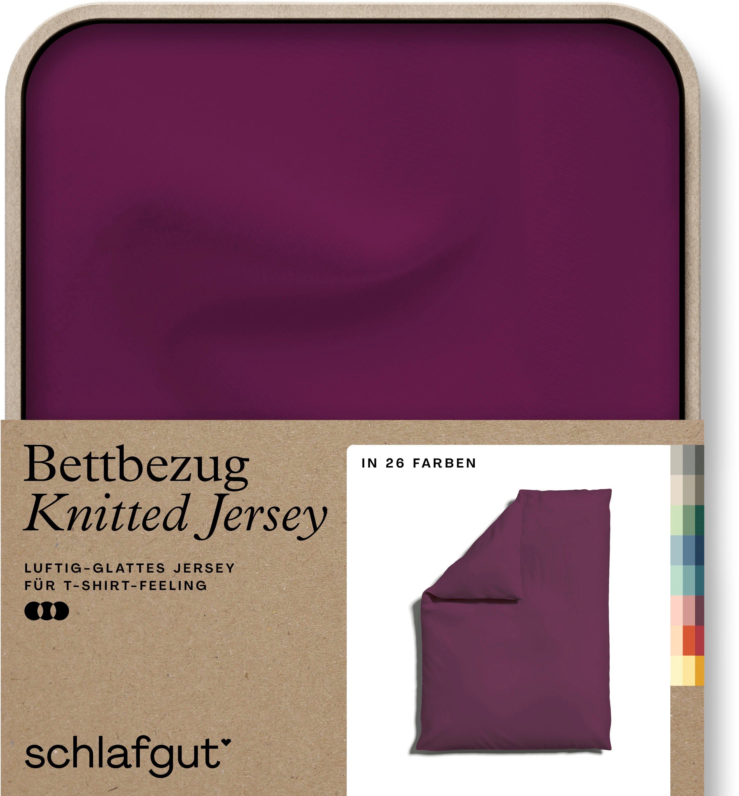 Schlafgut Dekbedovertrek Gebreide jersey uni, van biologisch katoen met elastaan, rits kreukvrij, mix & match beddengoed: bijpassende kussenhoes