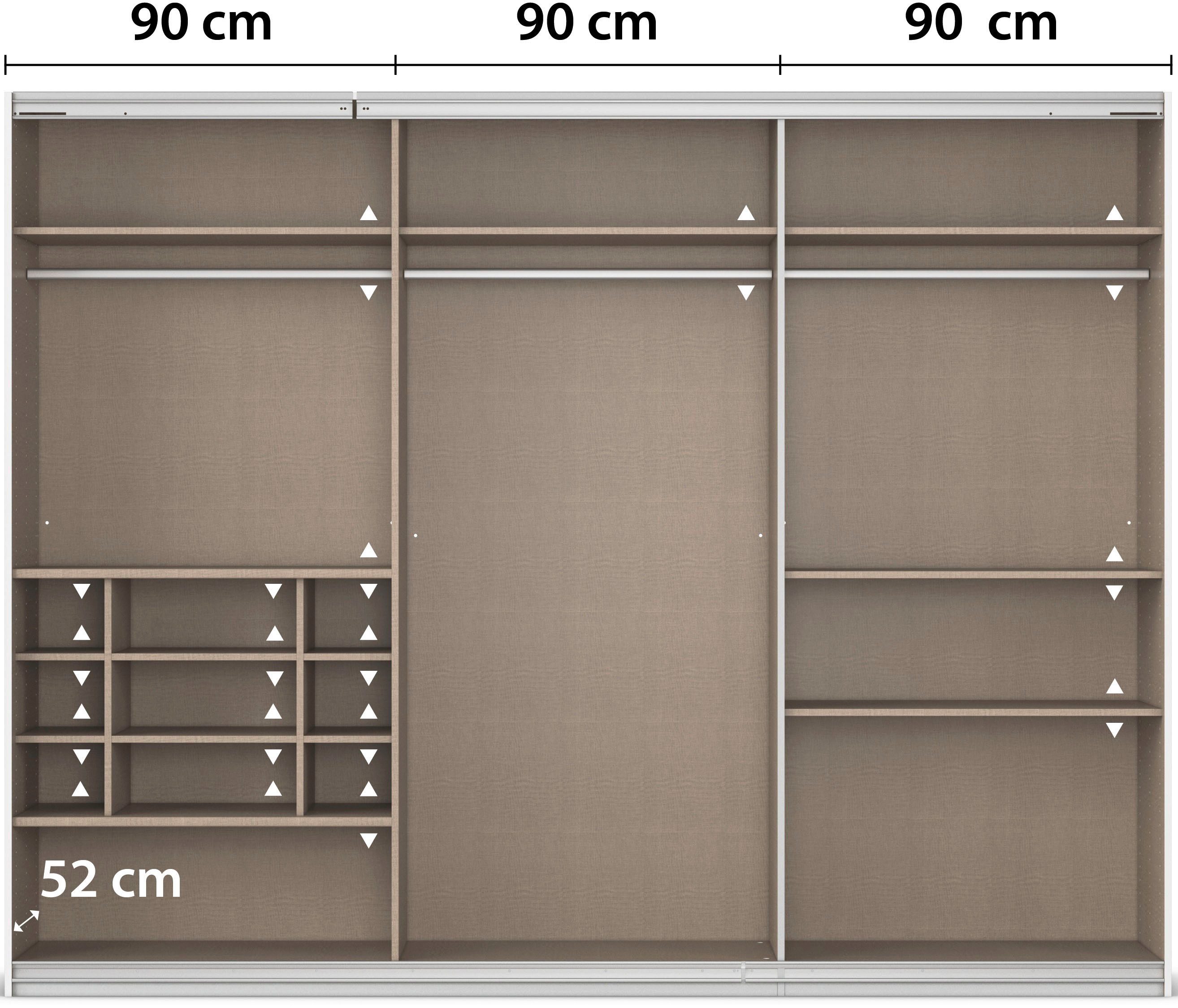 rauch Zweefdeurkast Kledingkast TOMA met passe-partout incl. rek inzet en extra legplanken made in germany