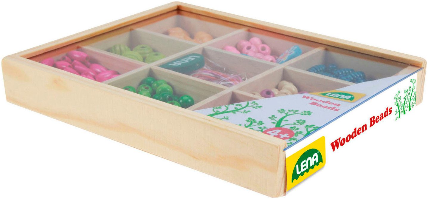 Lena® Knutselset Holzperlen Holzkassette, mittel
