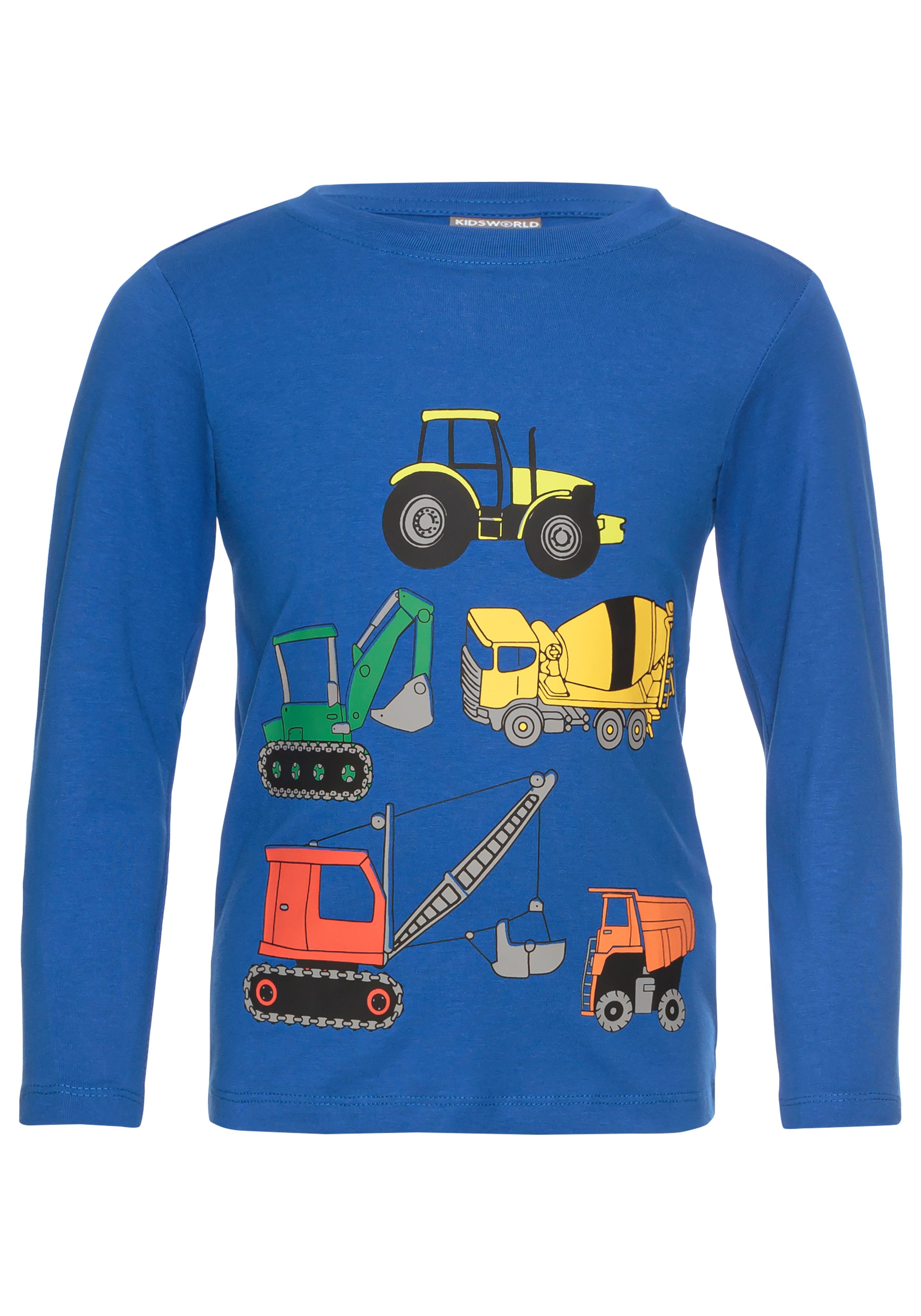 KIDSWORLD Shirt met lange mouwen Graafmachine bouwvoertuigen voor kleine jongens