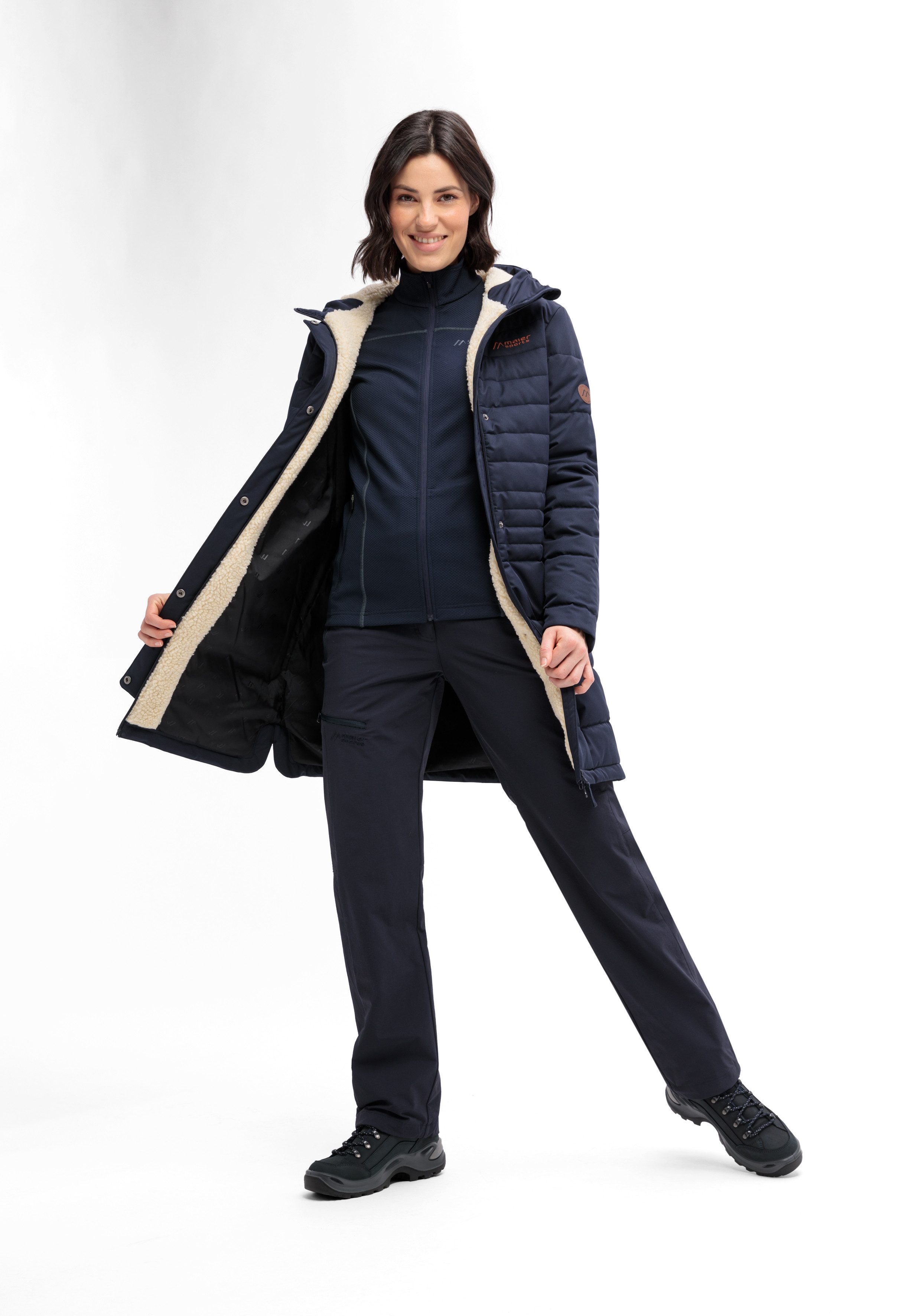 Maier Sports Functionele jas LAERKE Dames mantel, outdoor mantel wind/waterdicht, 4 ruime zakken