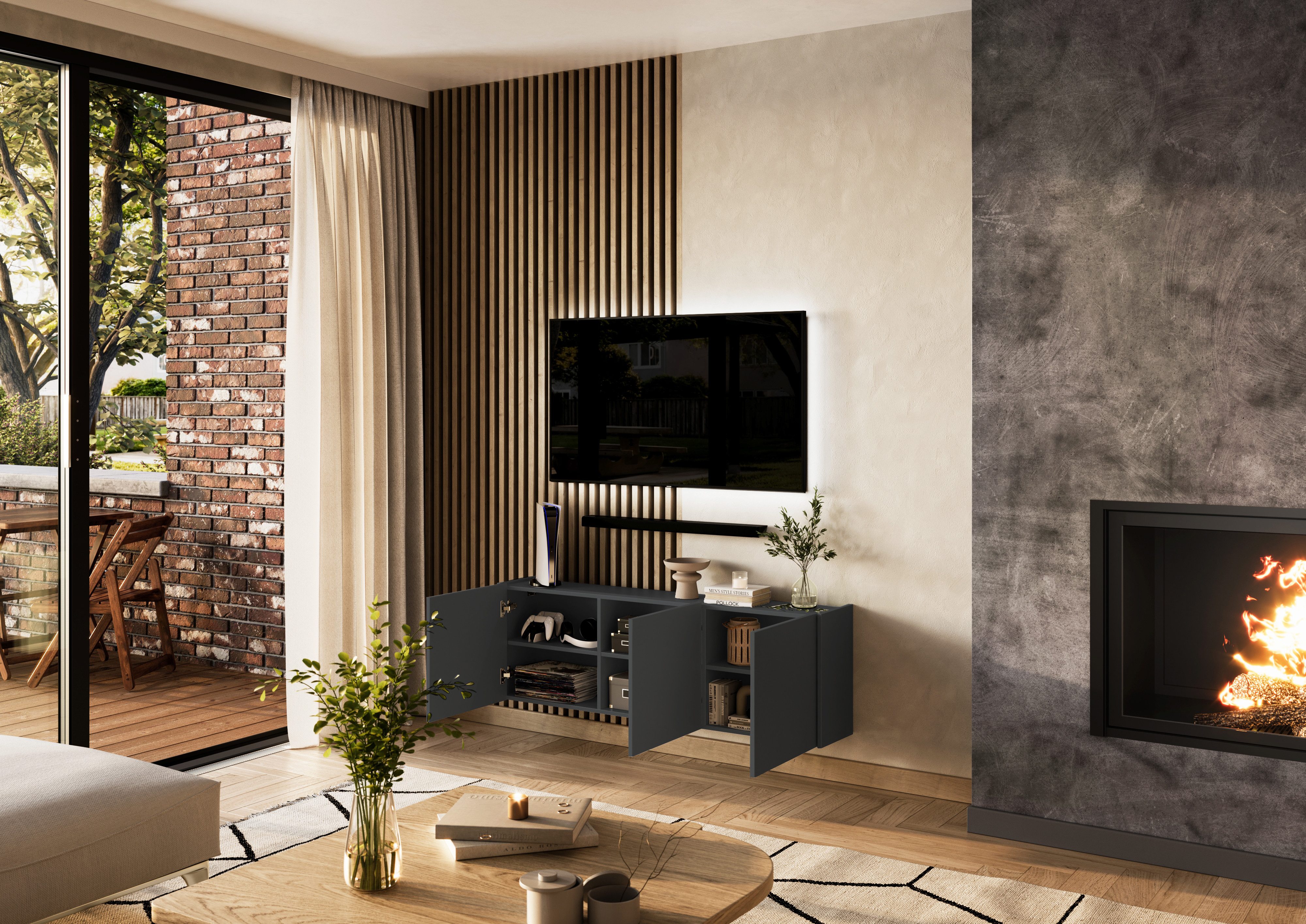 GERMANIA Multifunctionele kast Libbiano met balkonlook