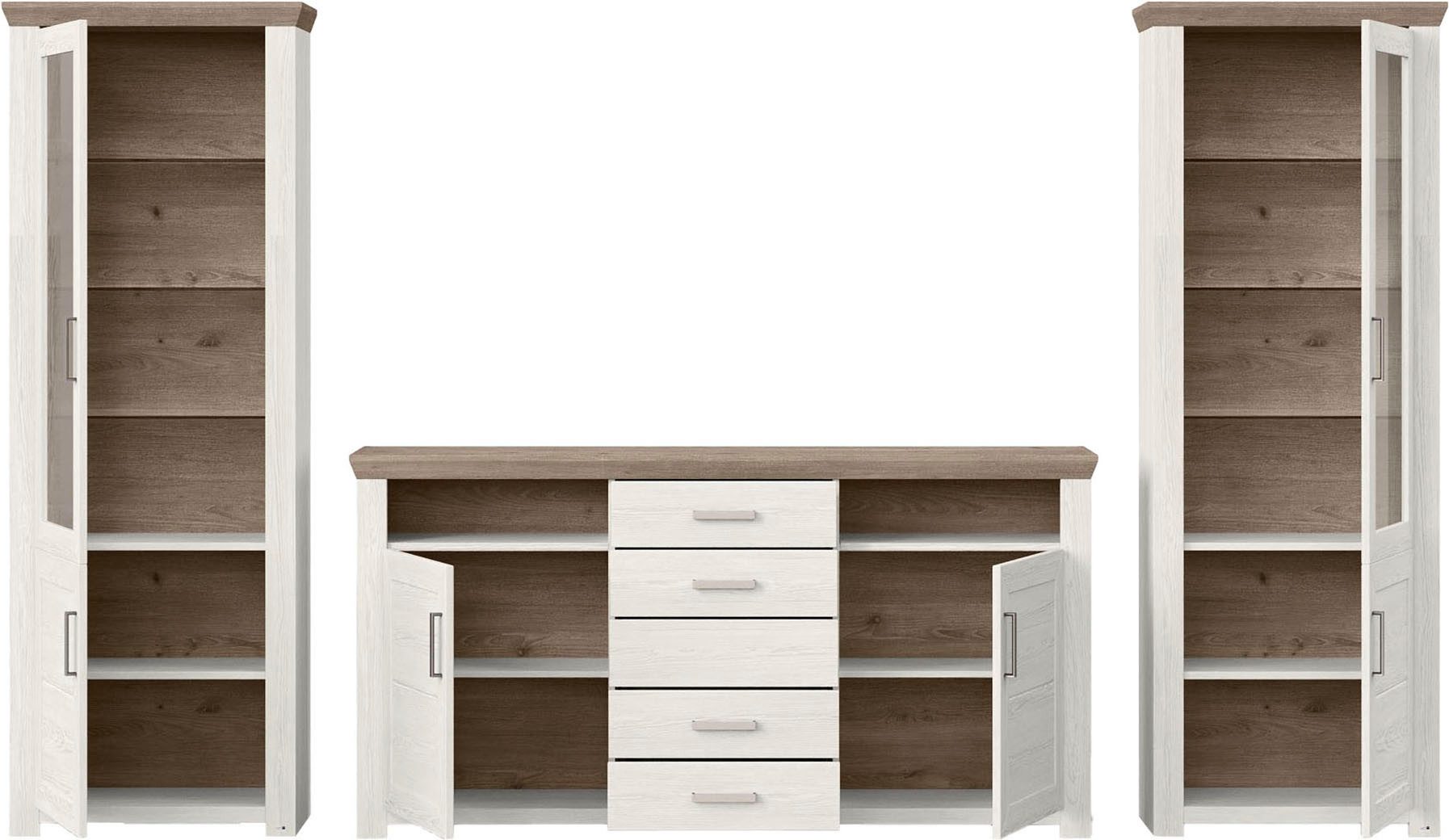 set one by Musterring Wandmeubel York Combinatie 05, in 3 kleurvarianten, totale breedte 354 cm (set, 3-delig)