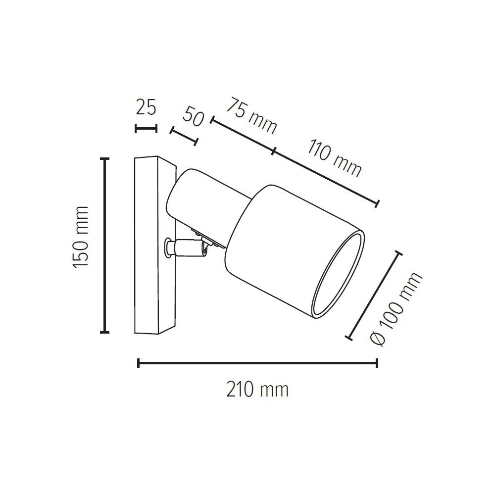 SPOT Light Plafondlamp TREEHOUSE Natuurproduct van eikenhout, met flexibele lampenkop, kap van stof (1 stuk)