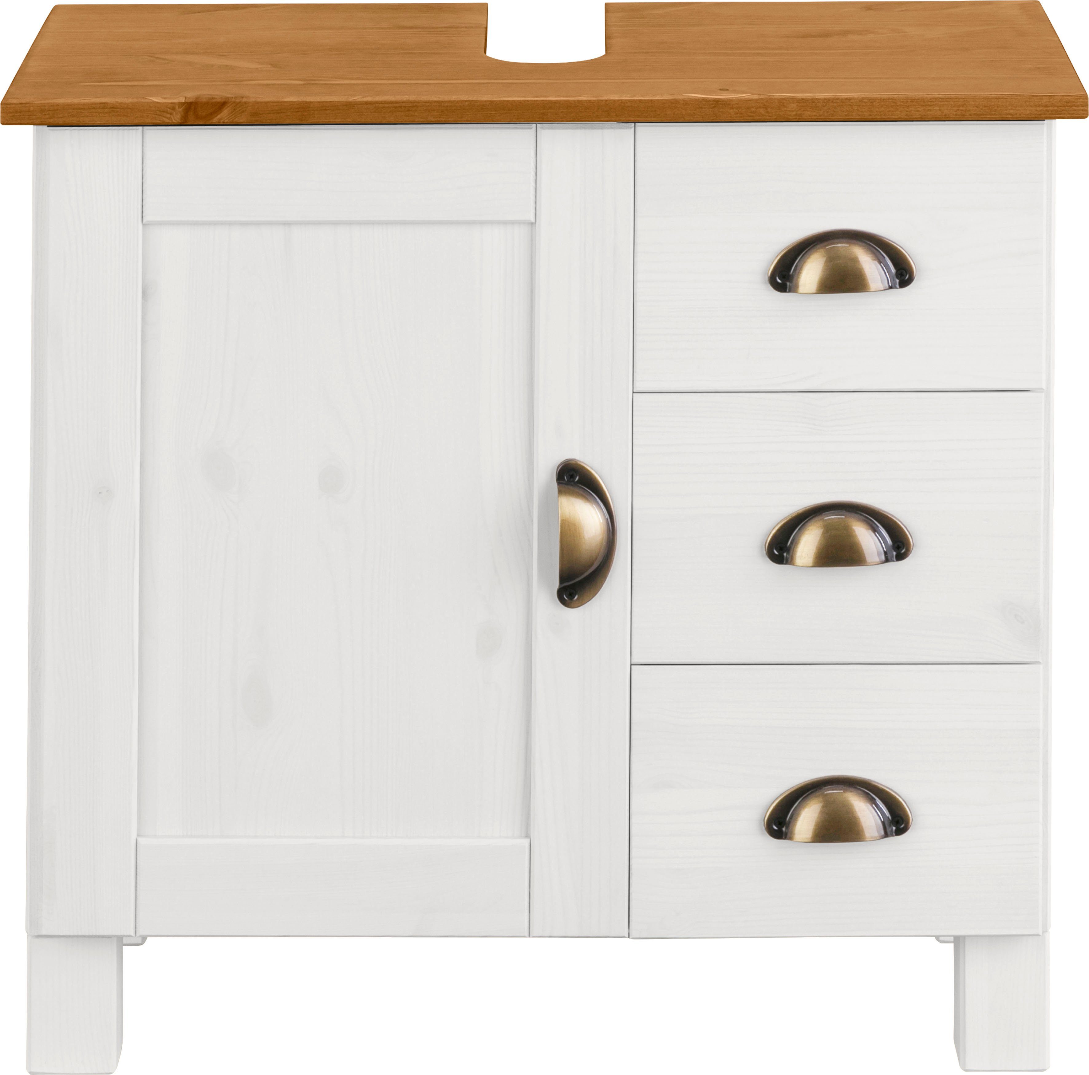 Home affaire Wastafelonderkast Oslo Grenen, 1 deur en 3 laden, breedte 60 cm, hoogte 55 cm