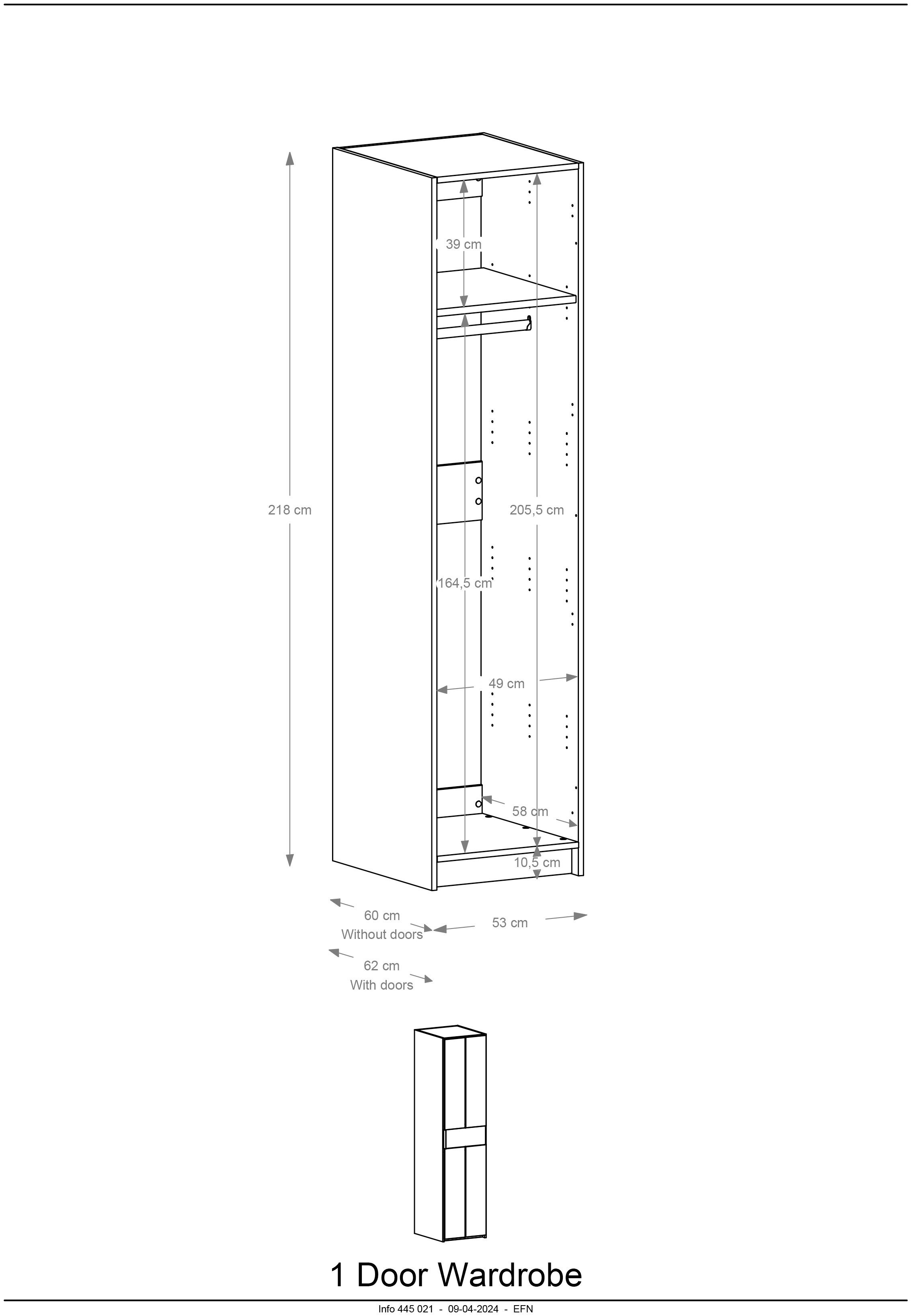 Home affaire Draaideurkast Huven, kledingkast, veel opbergruimte, opslag Massief eik, verschillende kastbreedtes beschikbaar "218 cm hoog"