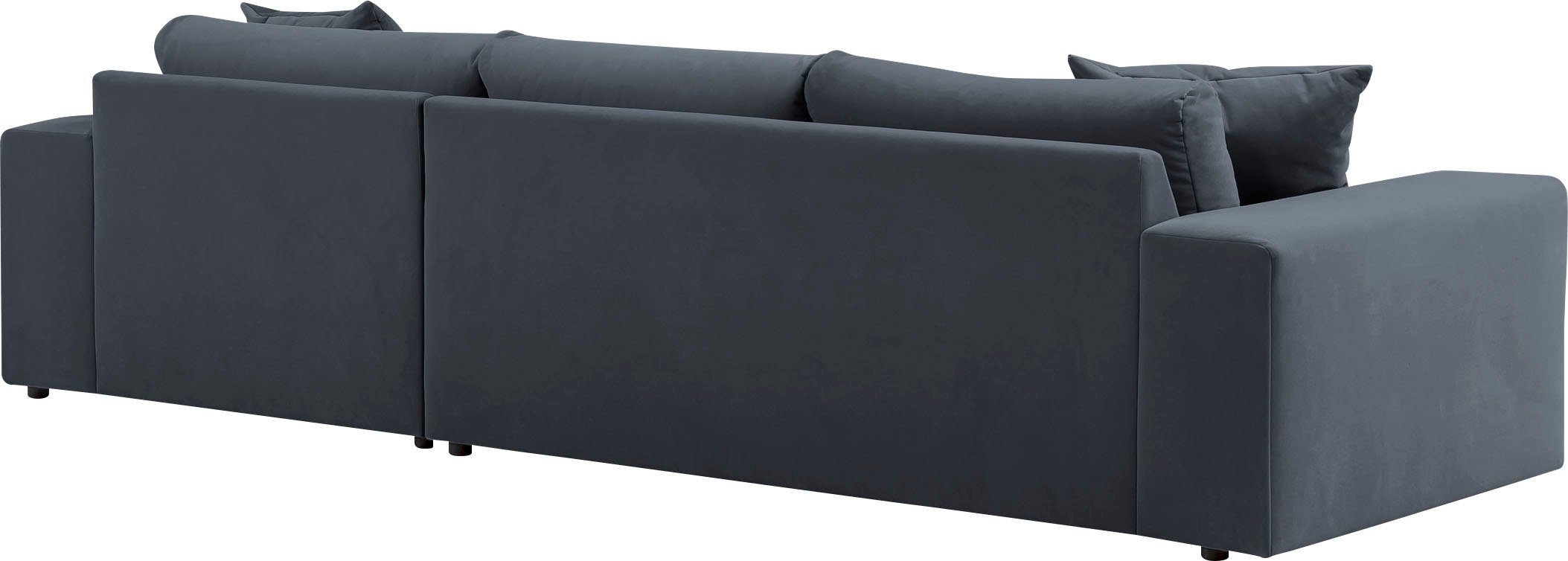 andas Hoekbank SLEETLAND XXL van fluweel of in vintage leer-look, L-model,