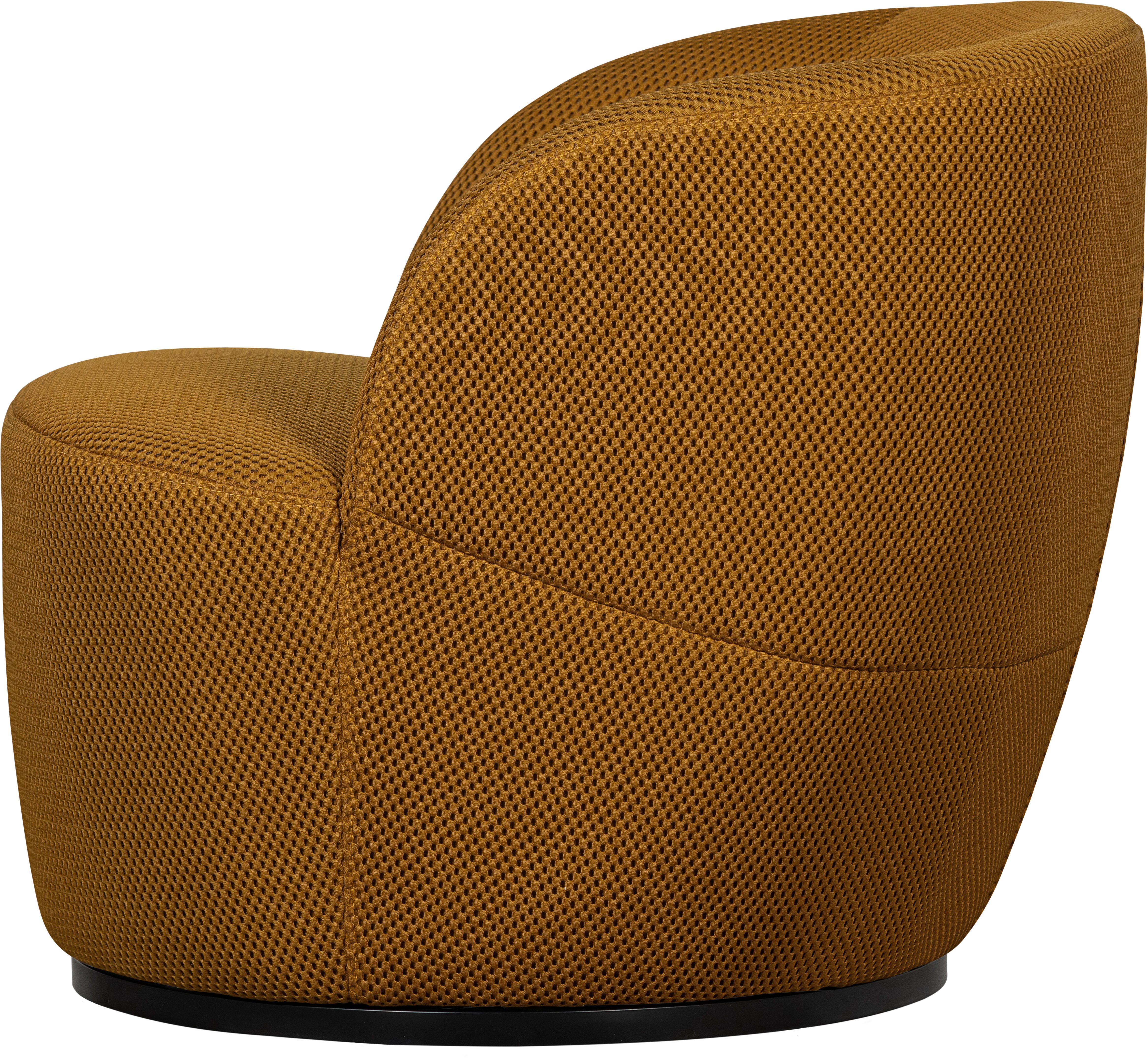 WOOOD Draaibare fauteuil Serra in elke richting draaibaar, ronde vorm, h 68 cm x b 70 cm