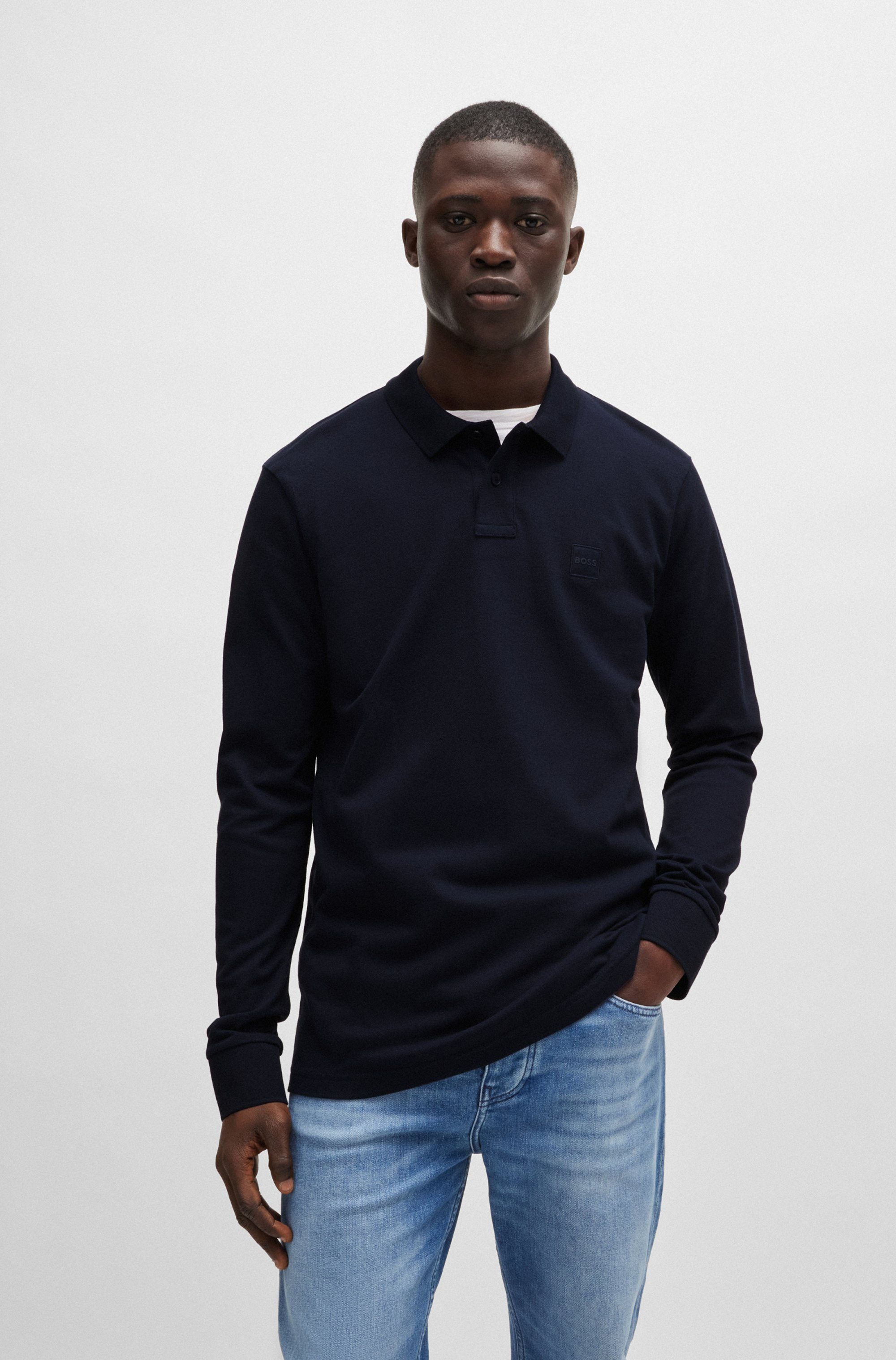 BOSS ORANGE Heren Polo's & T-shirts Passerby Donkerblauw