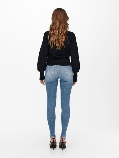only skinny fit jeans onlpower mid push up sk dest dnm rea935 blauw