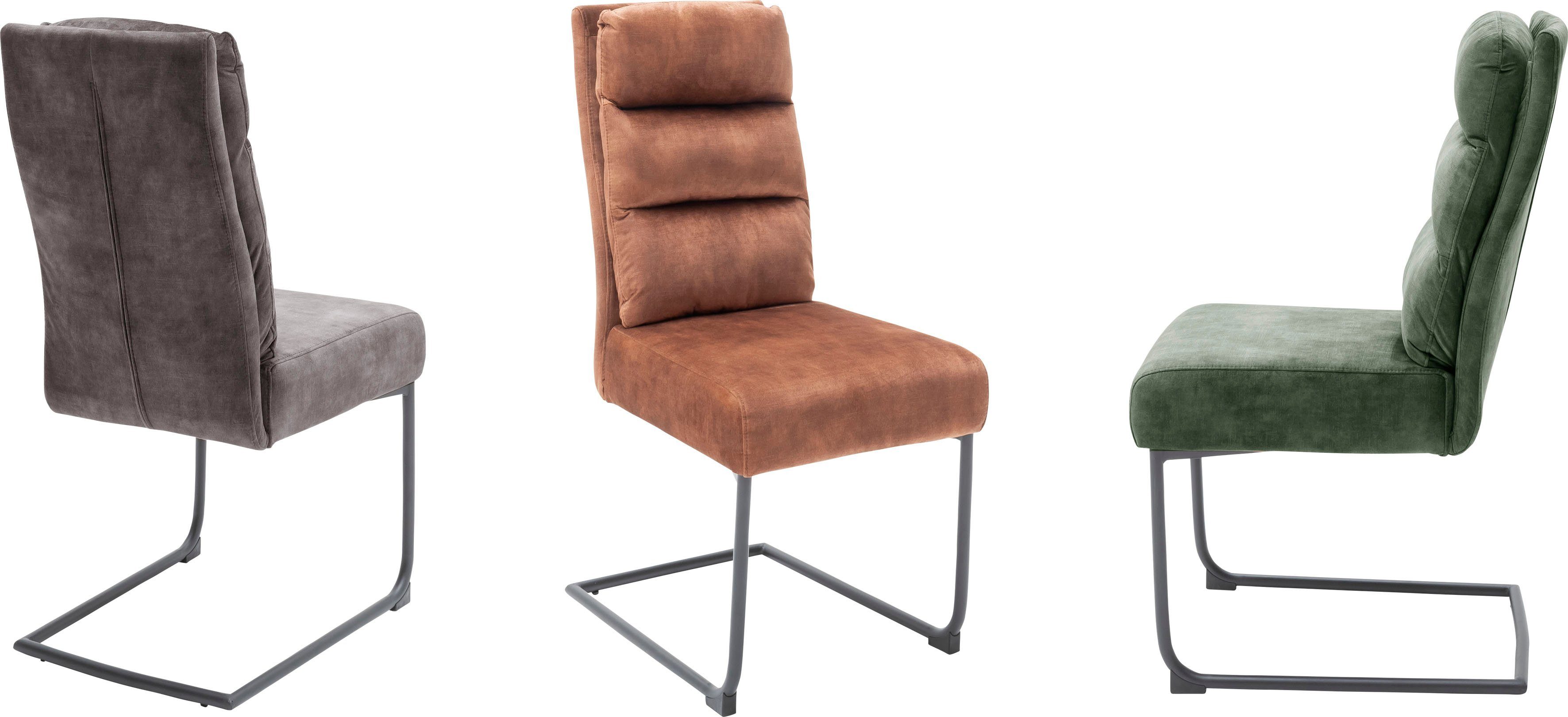 MCA furniture Vrijdragende stoel Lampang set van 2, stoel met bekleding in vintage-look, belastbaar tot 120 kg (set, 2 stuks)