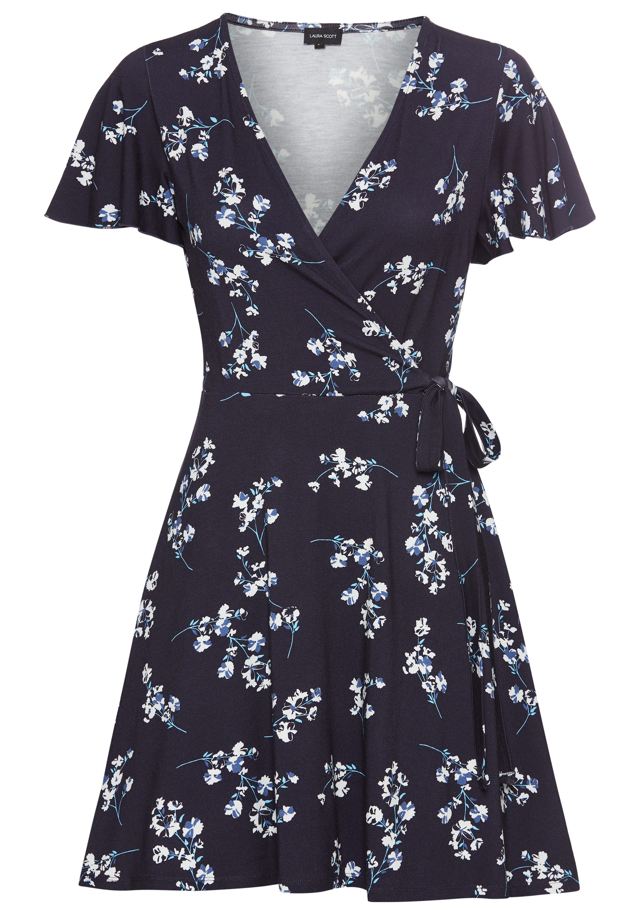 Laura Scott Zomerjurk in wikkel-look met romantische bloemenprint - nieuwe collectie