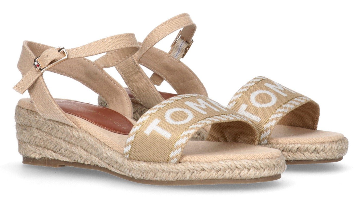 Tommy Hilfiger Sandalen ROPE WEDGE SANDAL , zomerschoen, sandaal, sleehak, met klein sleehak