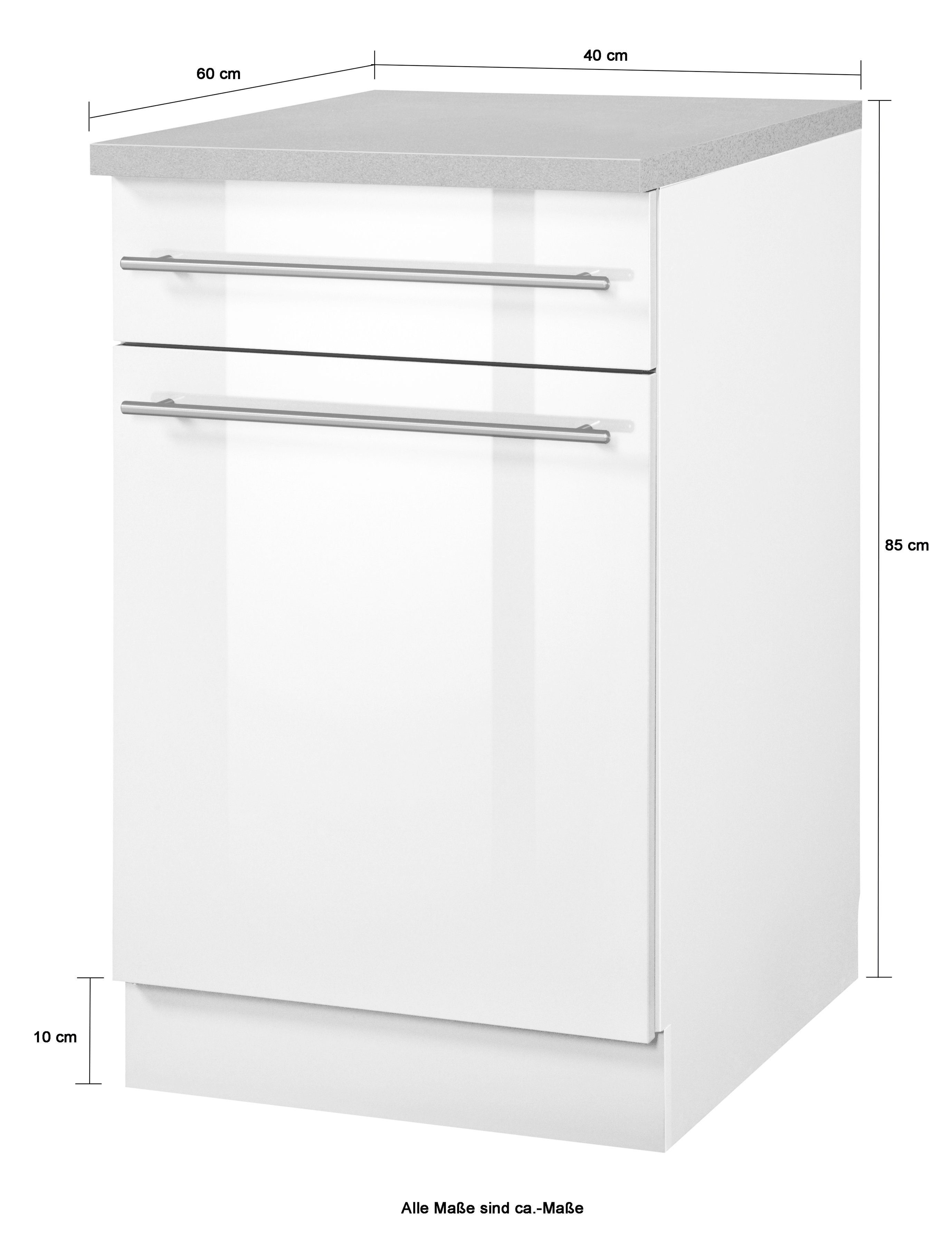 wiho Küchen Onderkast Chicago 40 cm breed, 1 lade en 1 deur
