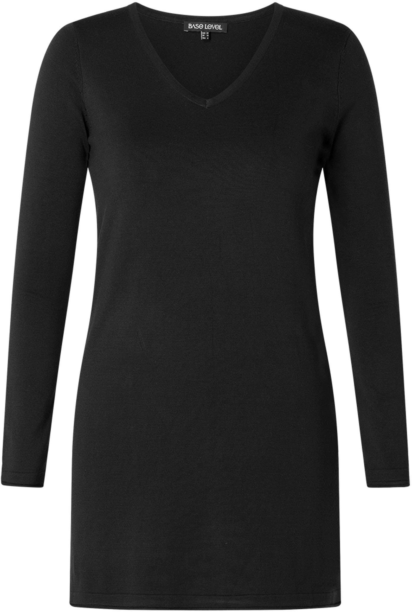 Base Level Curvy Trui met V-hals BAS-ANINE-LONG Fijntricotkwaliteit