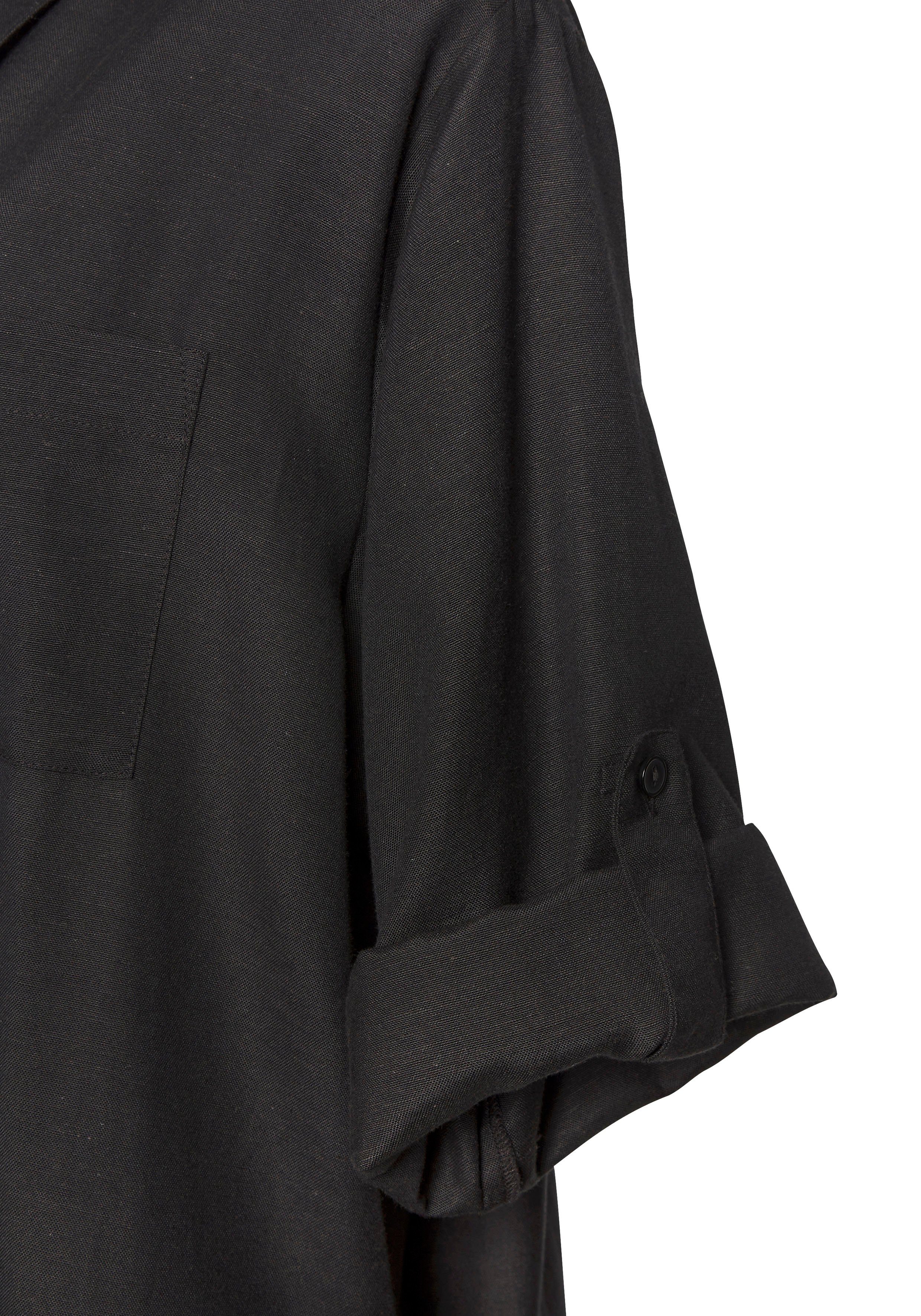 Lascana Lange blouse van lichte stof met linnenpercentage, luchtige blousejurk