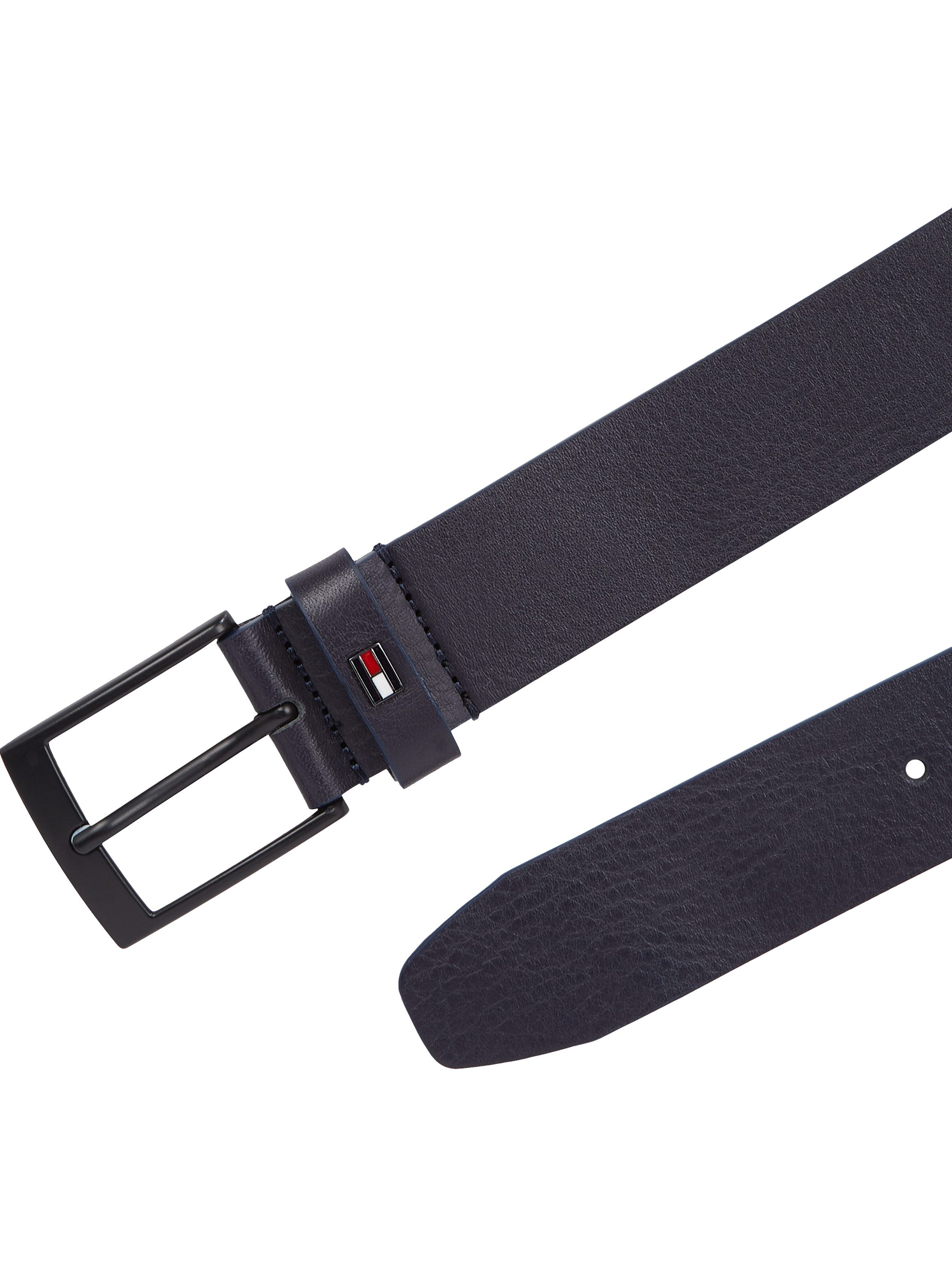 Tommy Hilfiger Leren riem ADAN 3.5 EXT Metalen logopatch, eenvoudige doornsluiting