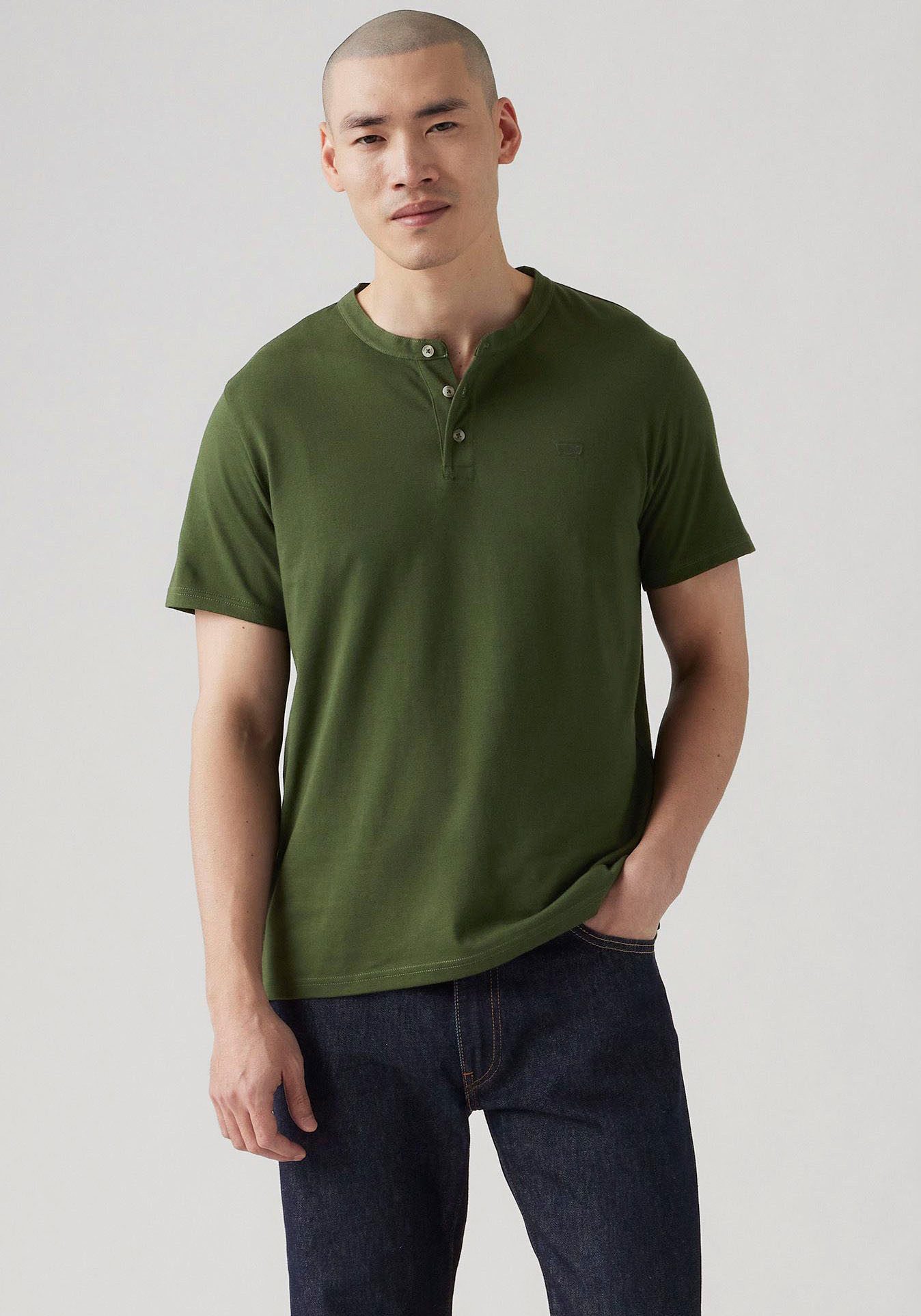 Levi's® Henleyshirt met geborduurd logo