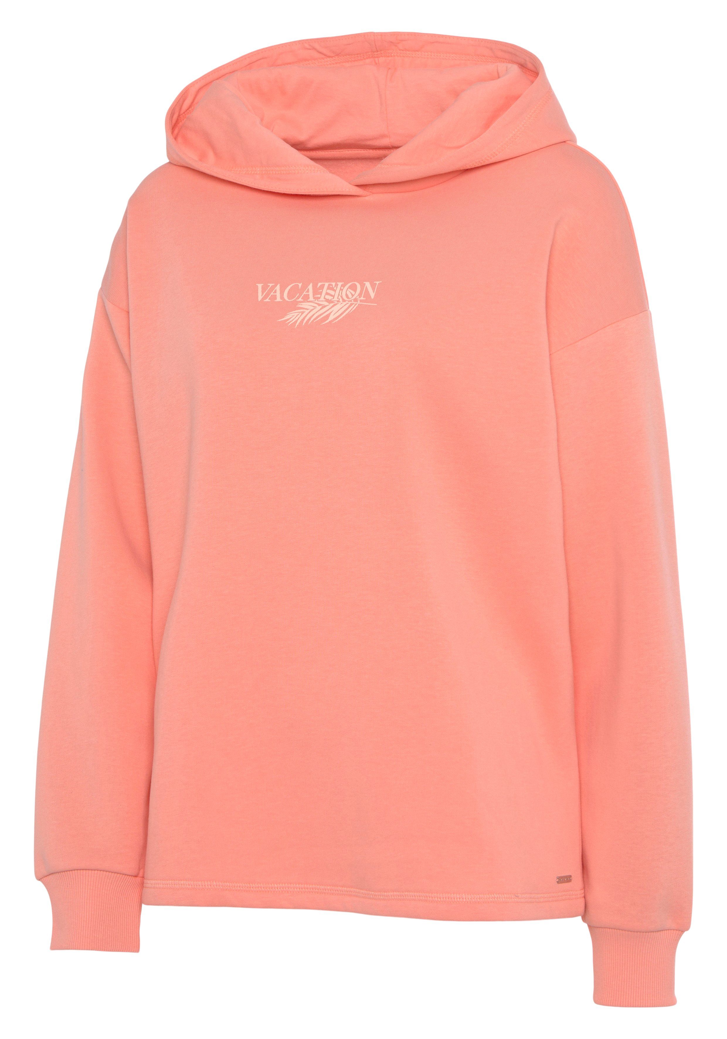 Lascana Hoodie -Capuchonsweatshirt Loungeshirt Capuchon sweatshirt loungetop met voorprint loungewear (1-delig)