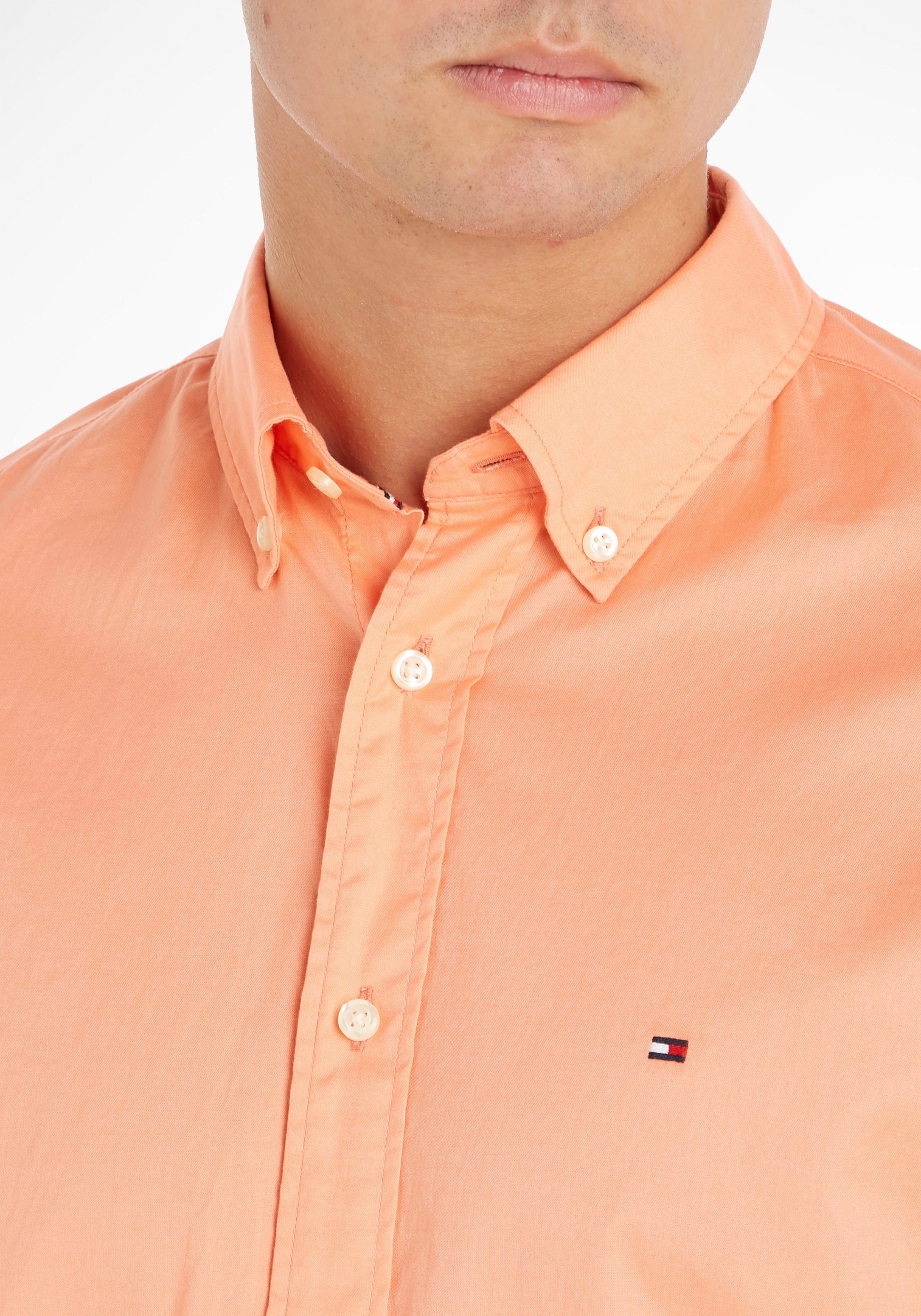 Tommy Hilfiger Overhemd met lange mouwen FLEX POPLIN RF SHIRT met tommy hilfiger labelschild binnenin de knoopsluiting (1-delig)