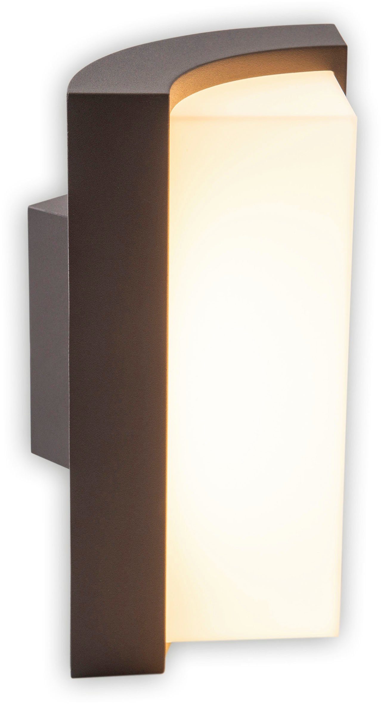 näve Ledwandlamp voor buiten Rico Wandlamp, terras, antraciet, hoogte: 14,8 cm, led warmwit (1 stuk)
