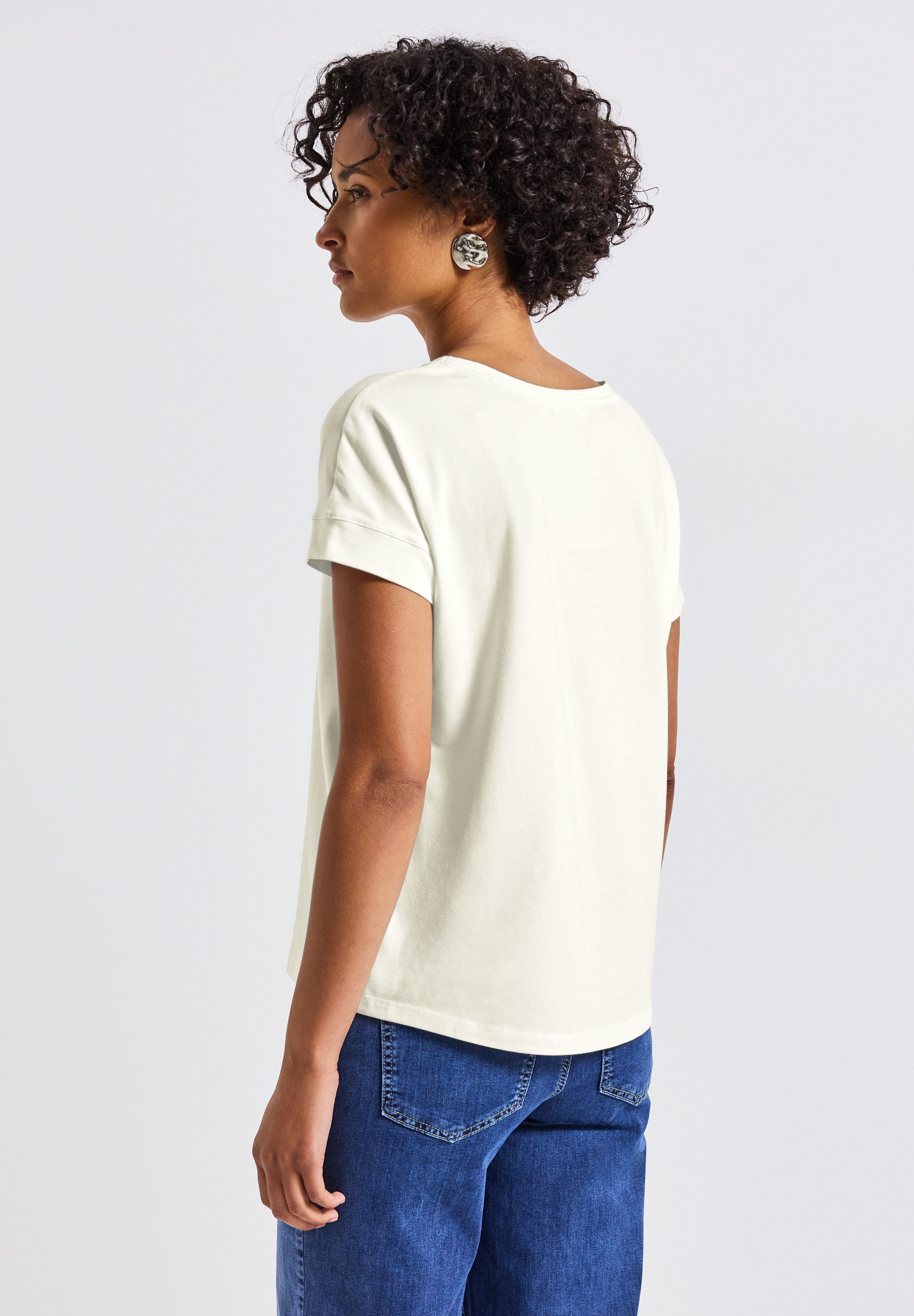 STREET ONE Shirttop met tekstborduursel