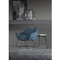 furninova loungestoel egon quilt prettige loungestoel met aantrekkelijke decoratieve naden, in scandinavisch design blauw