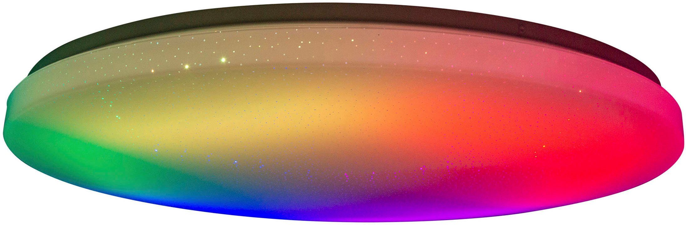 näve Led-plafondlamp Rainbow Kristaleffect, dimbaar, nachtlicht, CCT, kleurwisselaar, afstandsbediening (1 stuk)